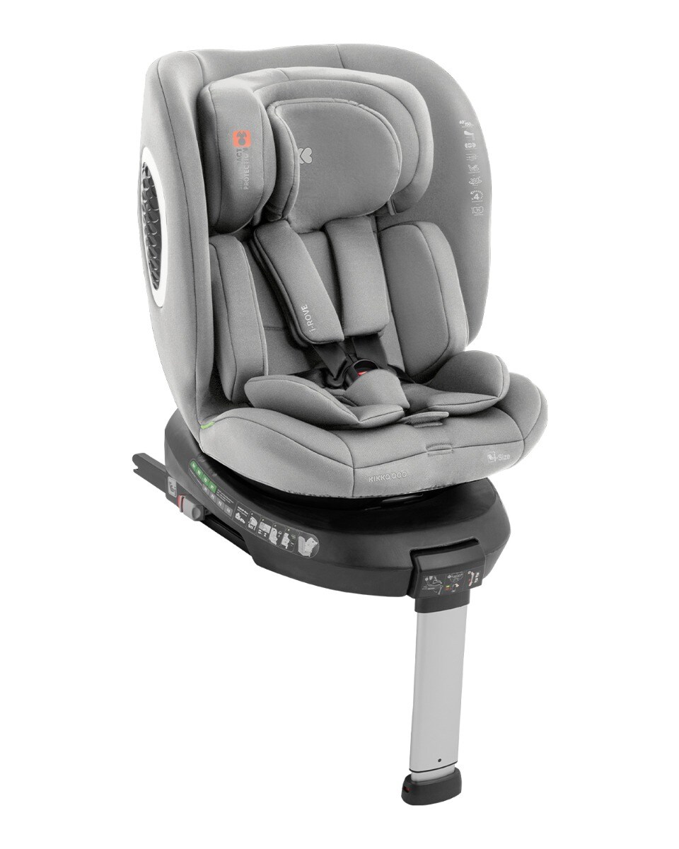 Kikkaboo Kindersitz i-Rove i-Size (40-150 cm) Isofix, Stützbein, Körperkissen hellgrau | 03800171208635