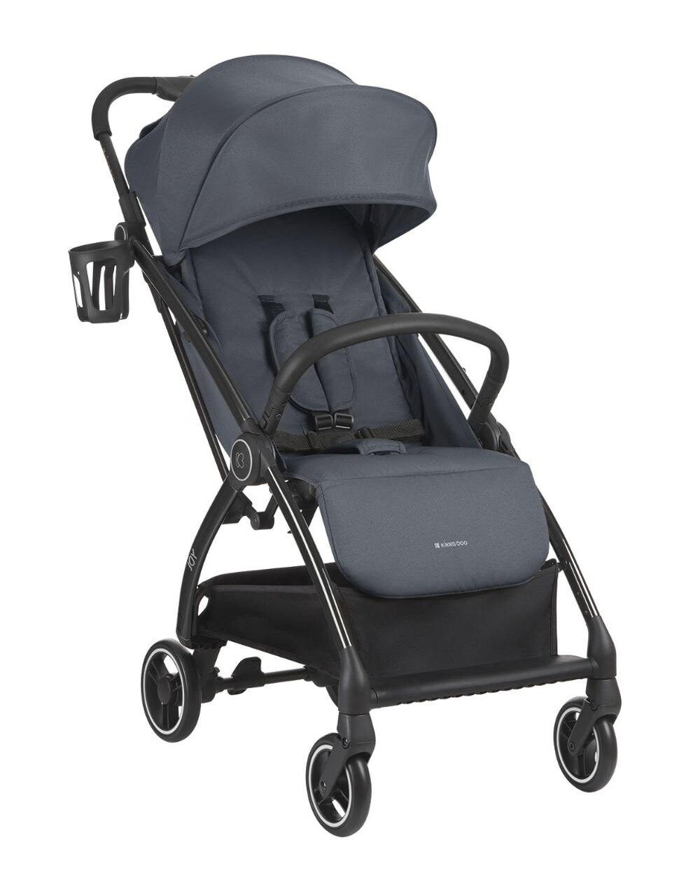 Kikkaboo Kinderwagen, Buggy Joy bis 22 kg, Rückenlehne verstellbar, faltbar dunkelgrau