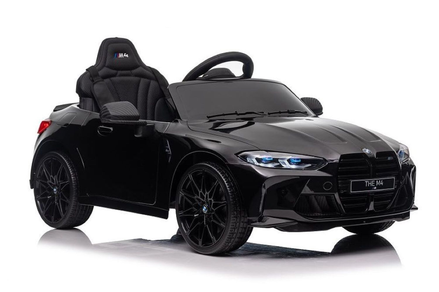 ES-Toys Kinder Elektroauto BMW M4 lizenziert 12V7A Akku 2 Motoren EVA-Reifen MP3 schwarz