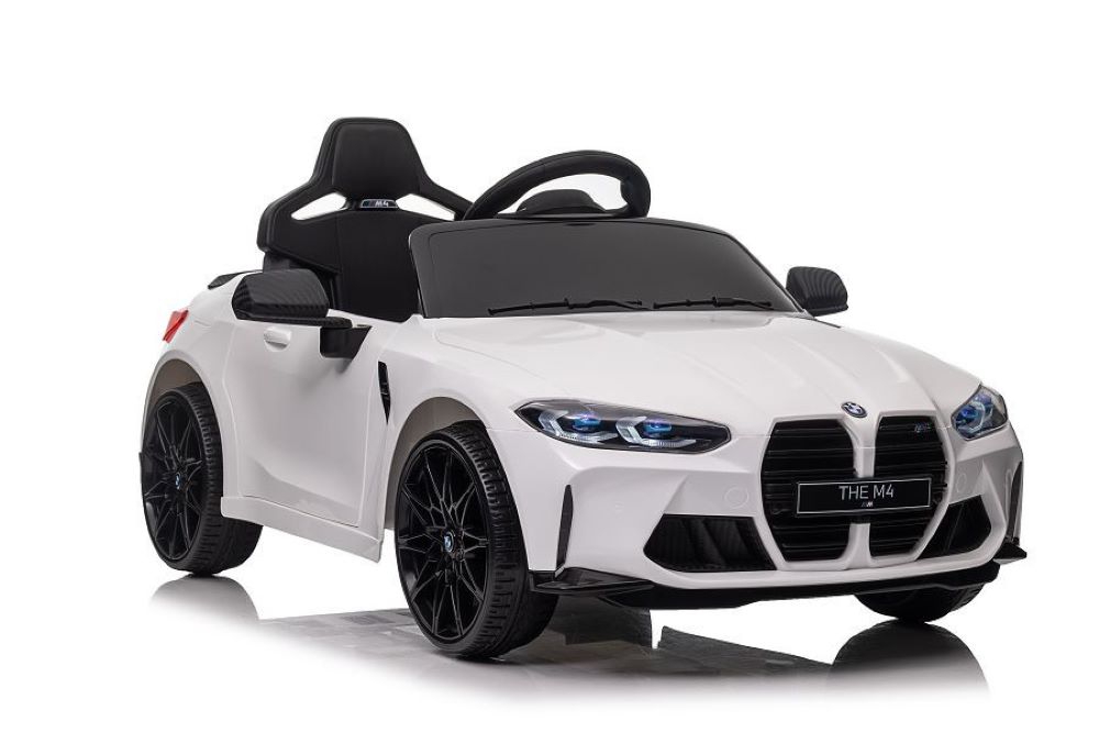 ES-Toys Kinder Elektroauto BMW M4 lizenziert 12V7A Akku 2 Motoren EVA-Reifen MP3 wei&szlig; - Bild 1