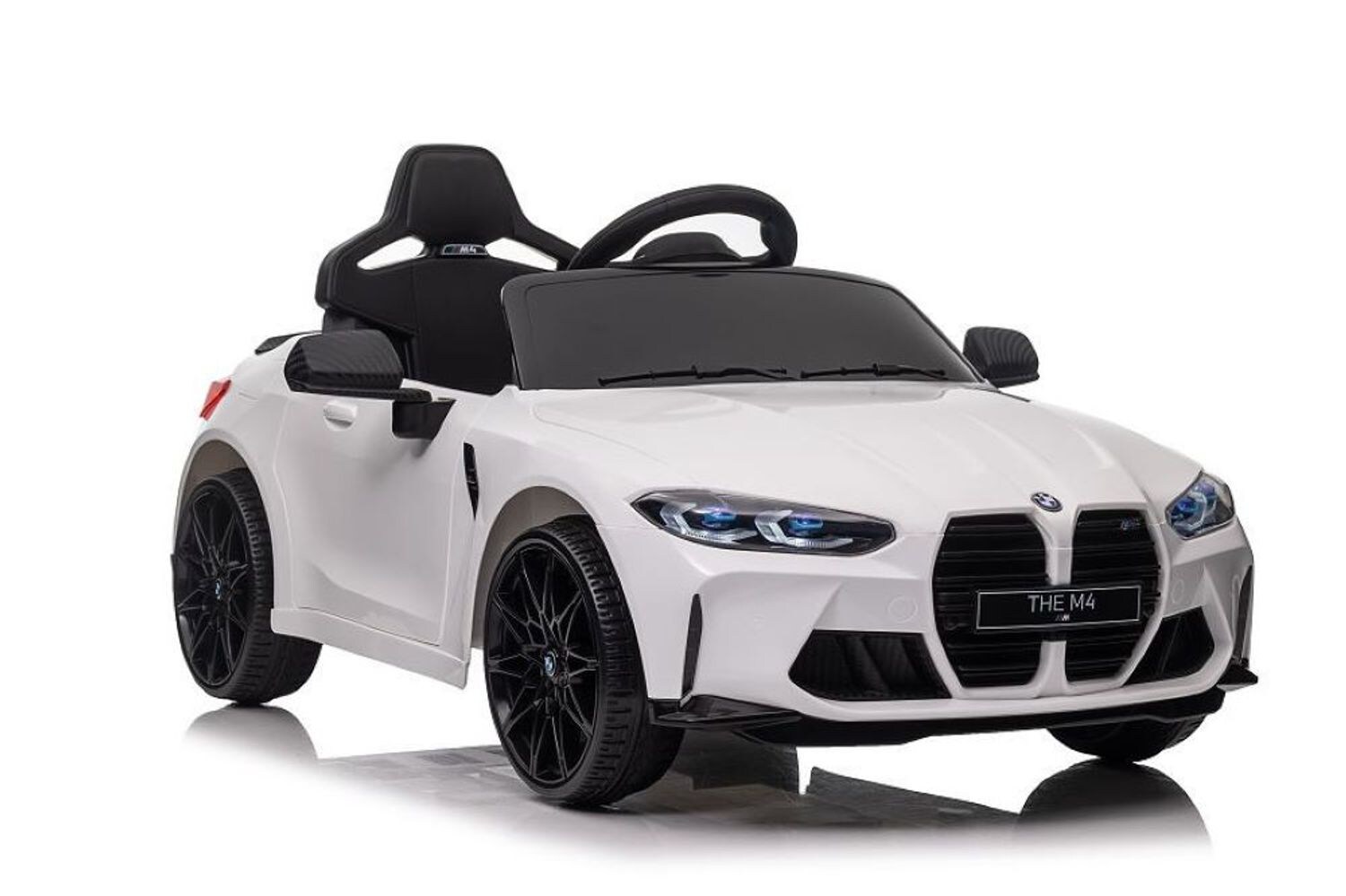 ES-Toys Kinder Elektroauto BMW M4 lizenziert 12V7A Akku 2 Motoren EVA-Reifen MP3 weiß