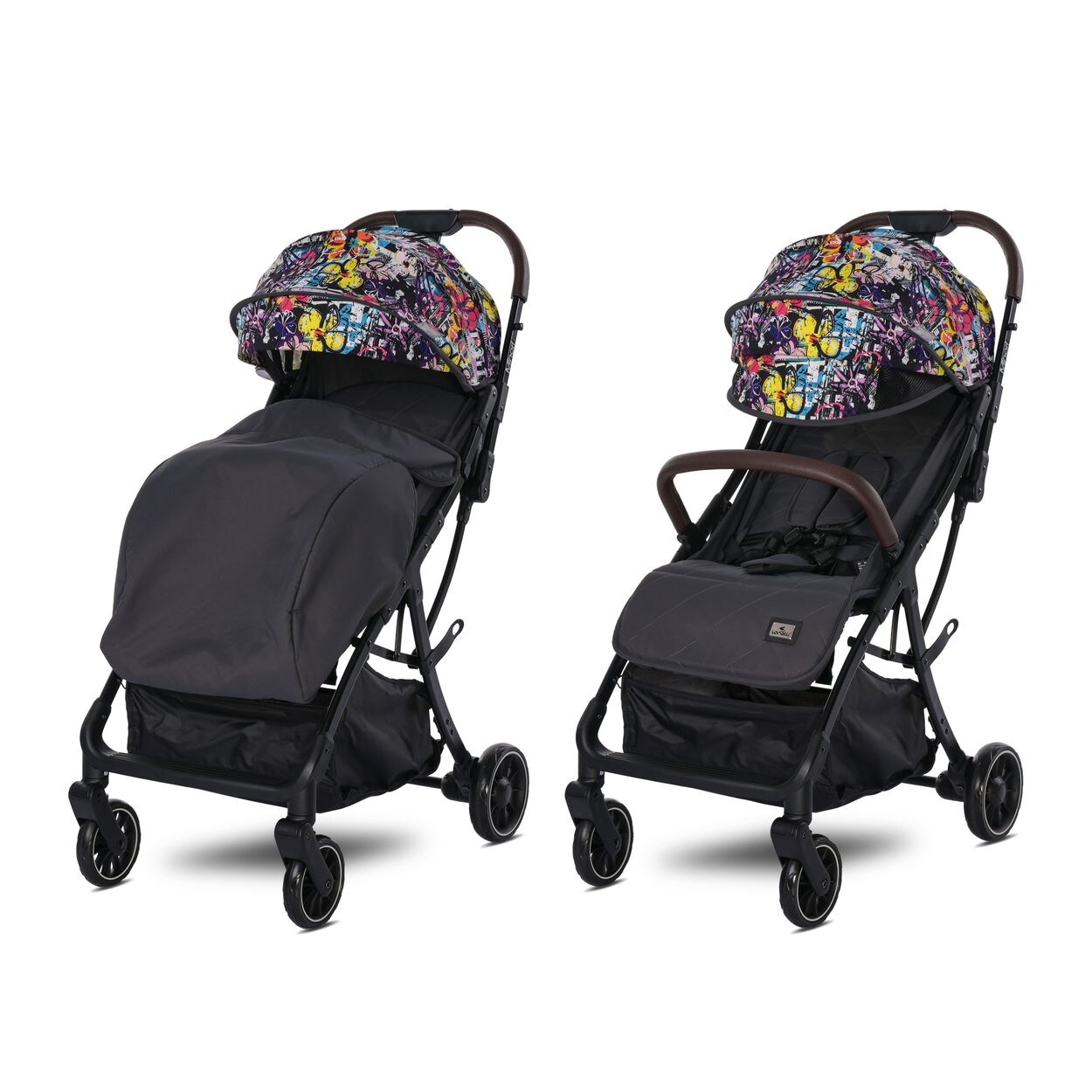 Lorelli Kinderwagen Buggy Minori faltbar PU-Räder Getränkehalter Fußabdeckung grau