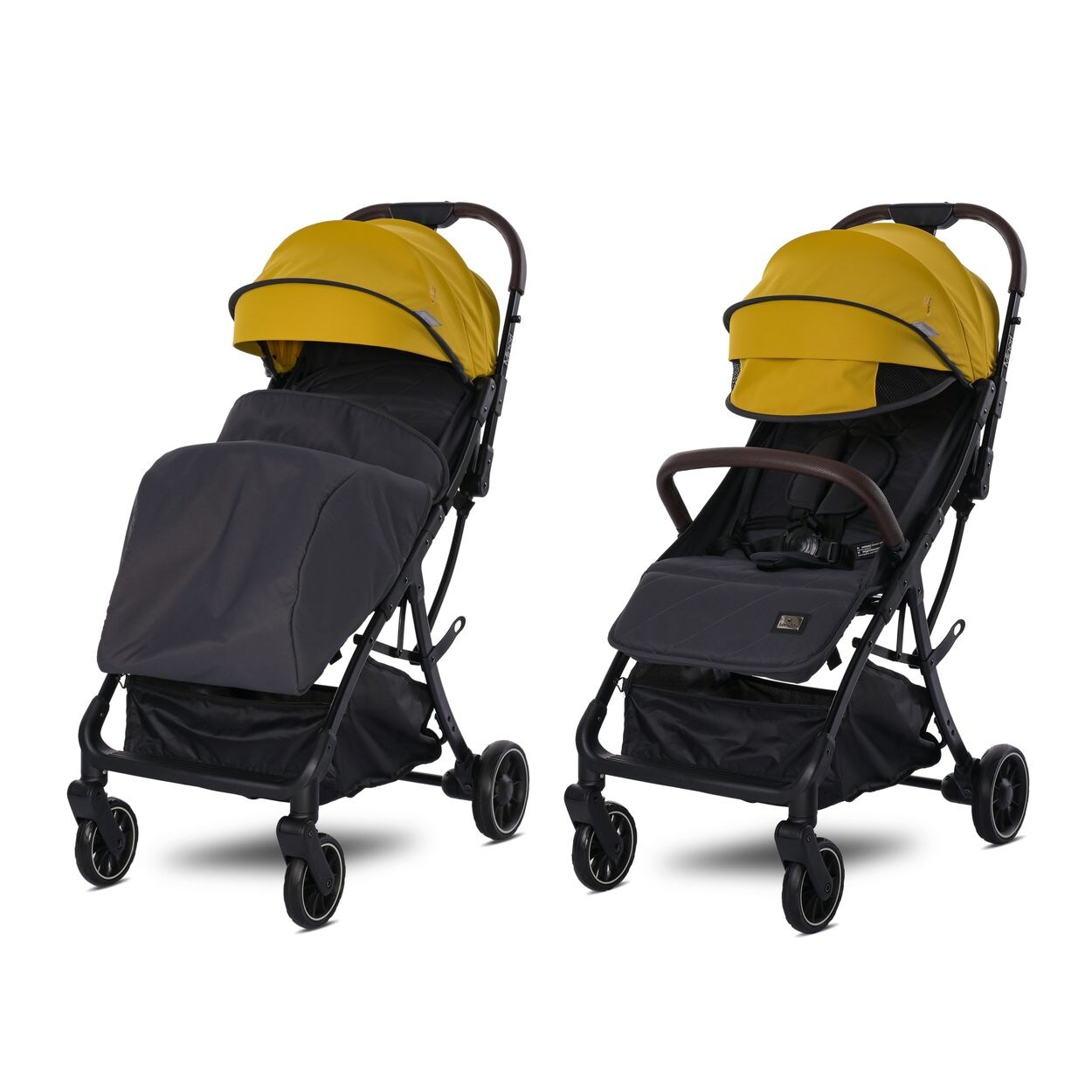 Lorelli Kinderwagen Buggy Minori faltbar PU-Räder Getränkehalter Fußabdeckung gelb