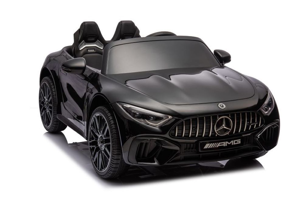 ES-Toys Elektro Kinderauto Mercedes SL63 AMG EVA-Reifen Sto&szlig;d&auml;mpfer lizenziert schwarz - Bild 1