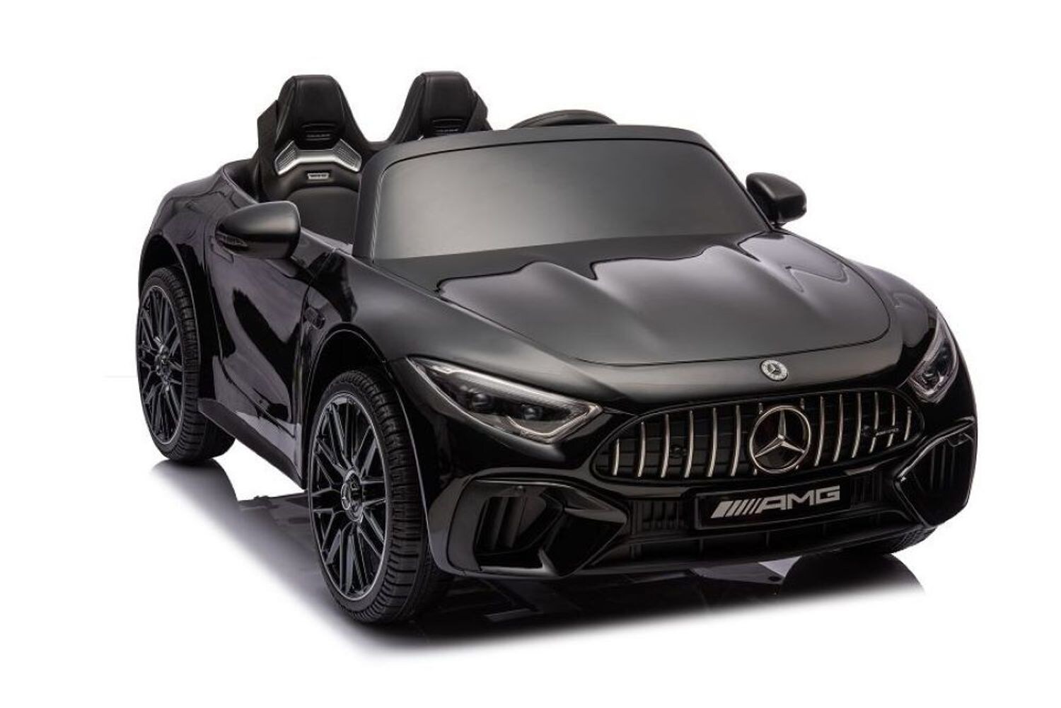 ES-Toys Elektro Kinderauto Mercedes SL63 AMG EVA-Reifen Stoßdämpfer lizenziert schwarz