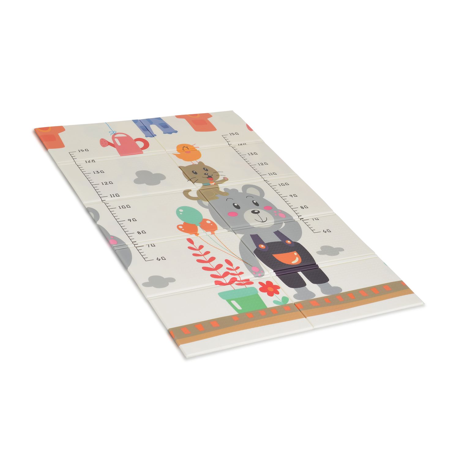 Moni Spielmatte faltbar Thermomatte 180 x 120 cm Tasche doppelseitig wasserdicht hellgrau - Bild 1