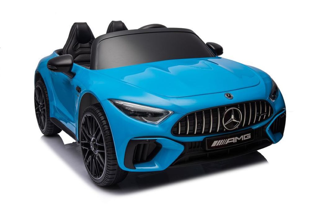 ES-Toys Kinder Elektroauto Mercedes SL63 AMG, 4 Motoren, Sto&szlig;d&auml;mpfer, EVA-Reifen blau - Bild 1