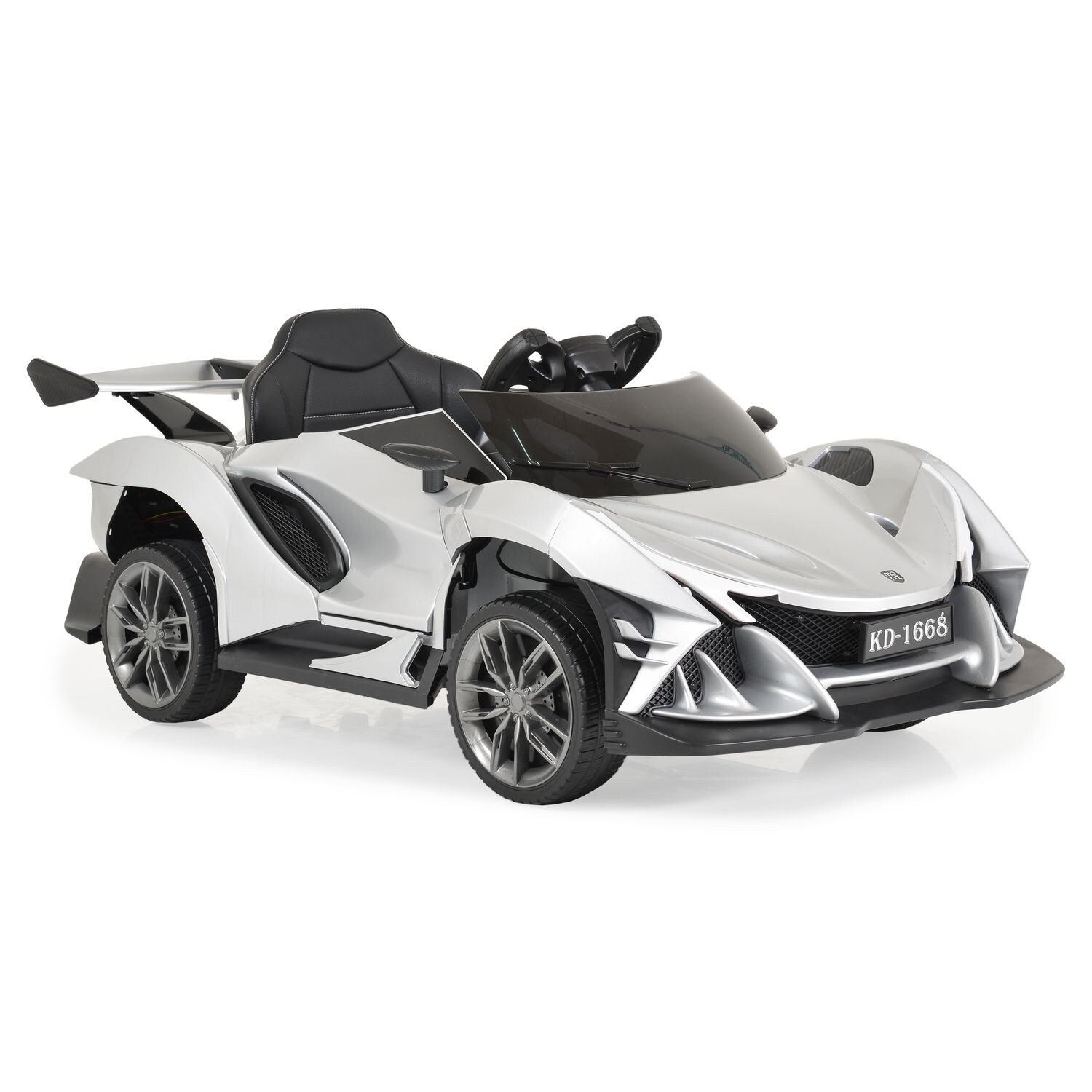 Moni Kinder Elektroauto Flash metallic 4 Motoren, MP3, Fernbedienung, EVA-Reifen silber | 03801005000647