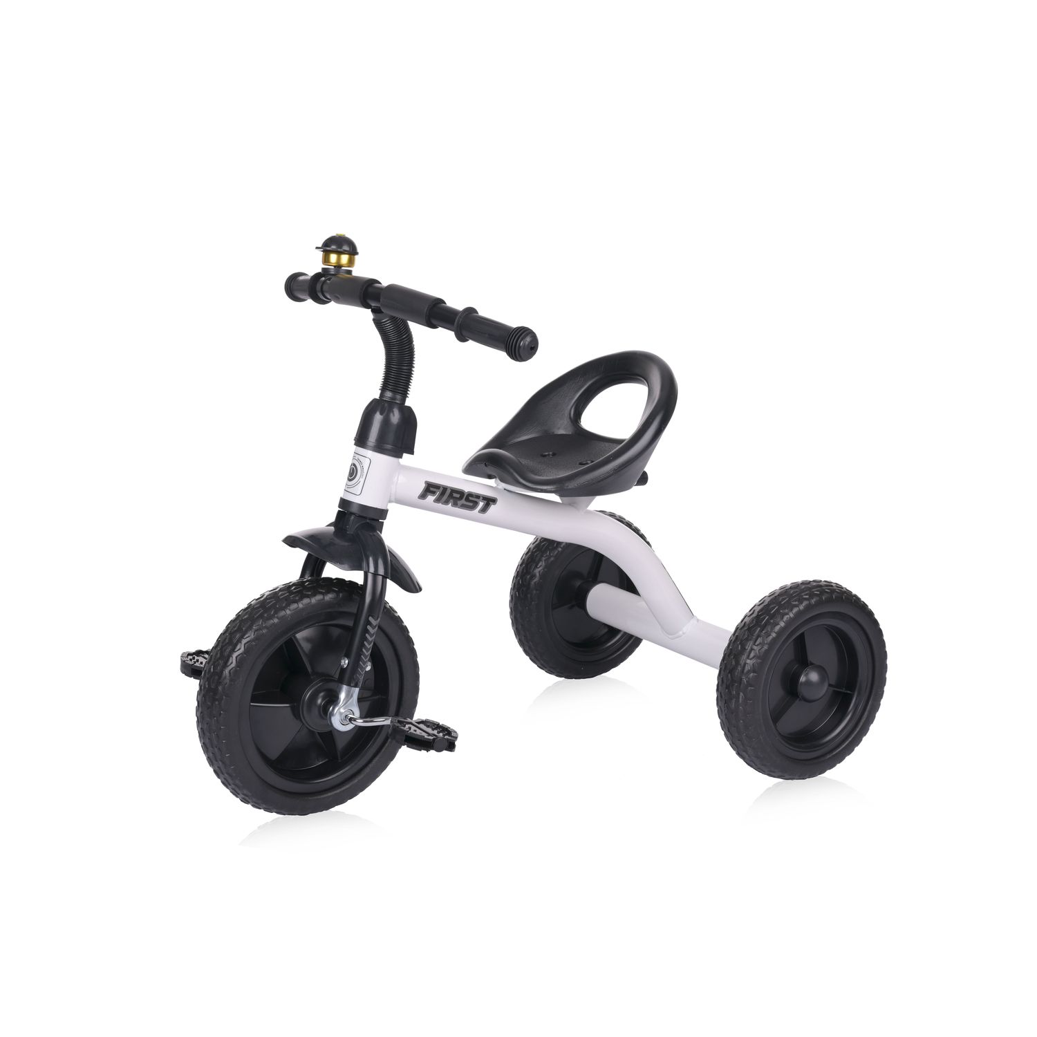 Lorelli Dreirad First ergonomischer Sitz, EVA-R&auml;der, Sitzposition verstellbar wei&szlig; schwarz - Bild 1