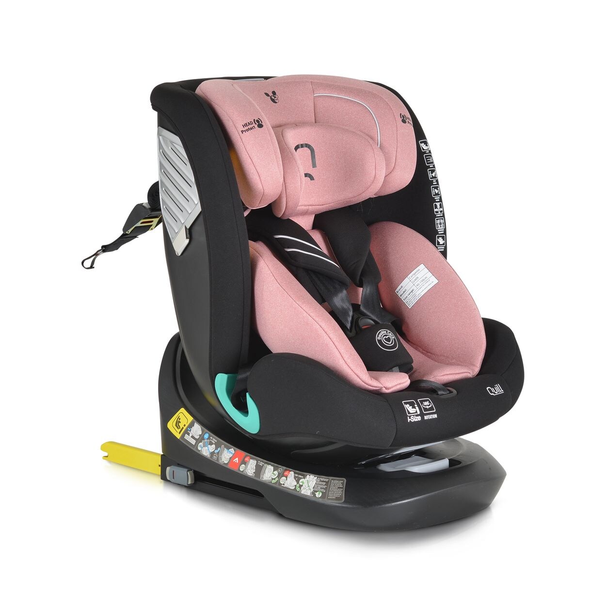 Cangaroo i-Size Kindersitz Quill (40-150cm) Gruppe 0/1/2/3, Isofix, 360° drehbar rosa