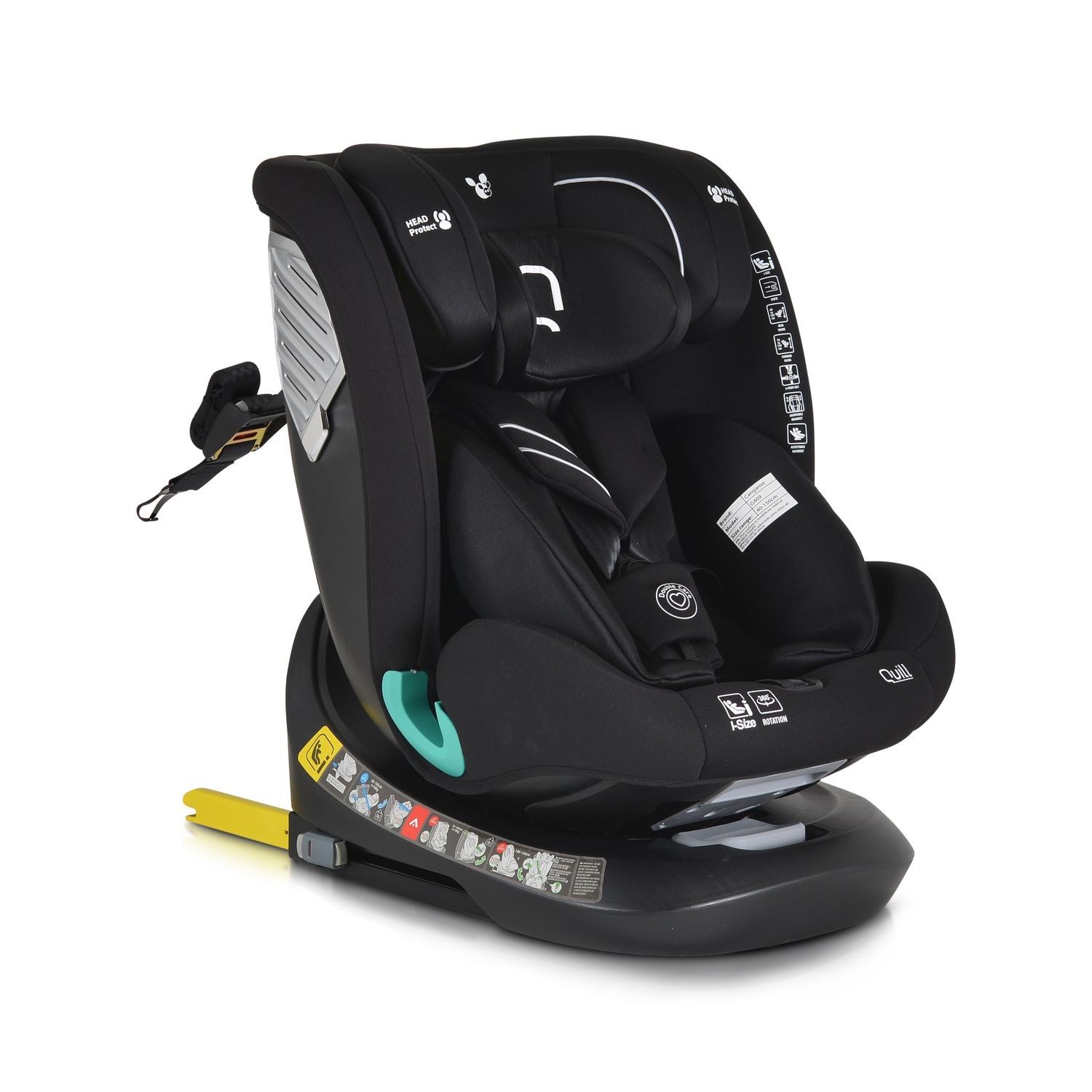 Cangaroo i-Size Kindersitz Quill (40-150cm) Gruppe 0/1/2/3, Isofix, 360&deg; drehbar schwarz - Bild 1
