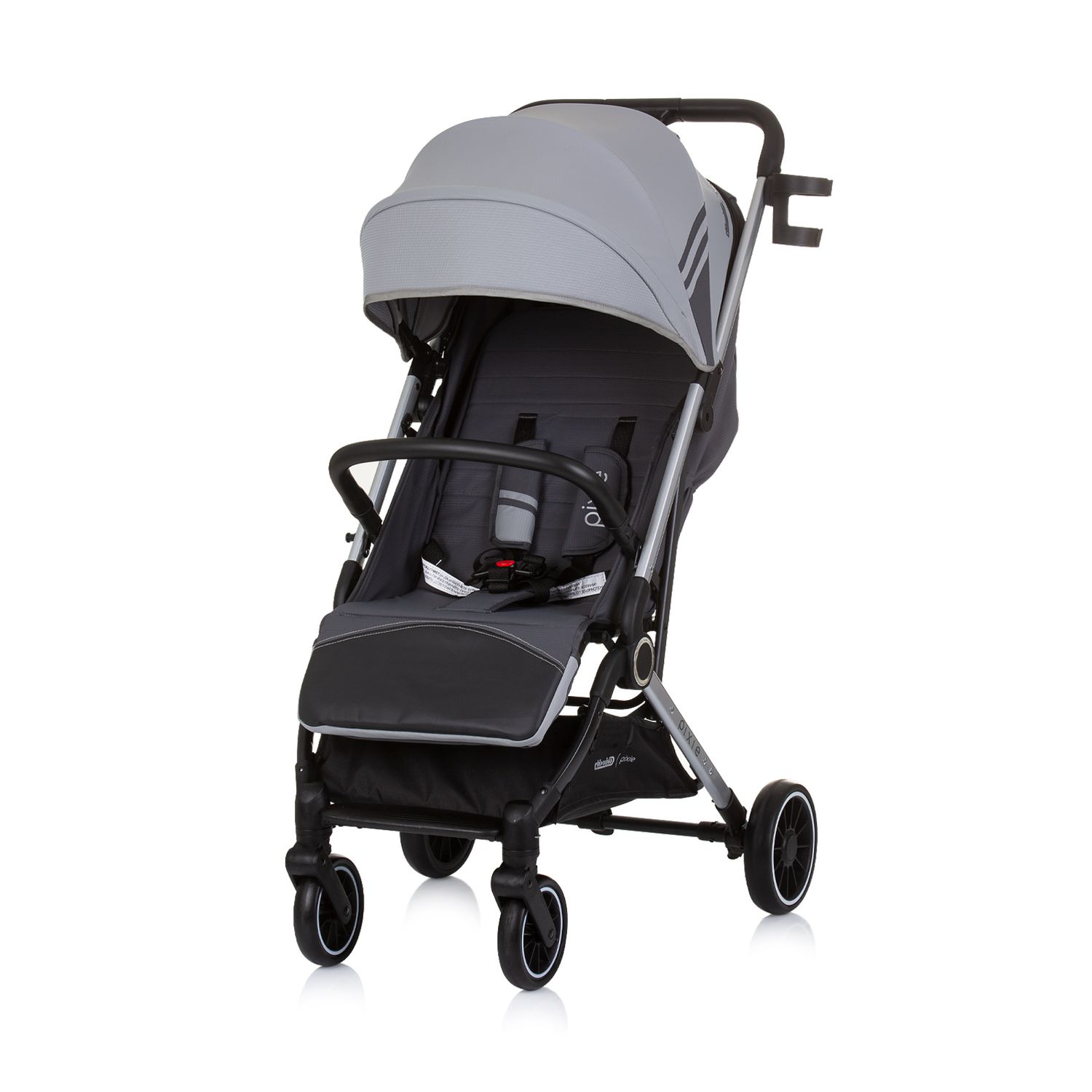 Chipolino Kinderwagen, Buggy Pixie zusammenklappbar Getr&auml;nkehalter Korb 22 kg grau - Bild 1