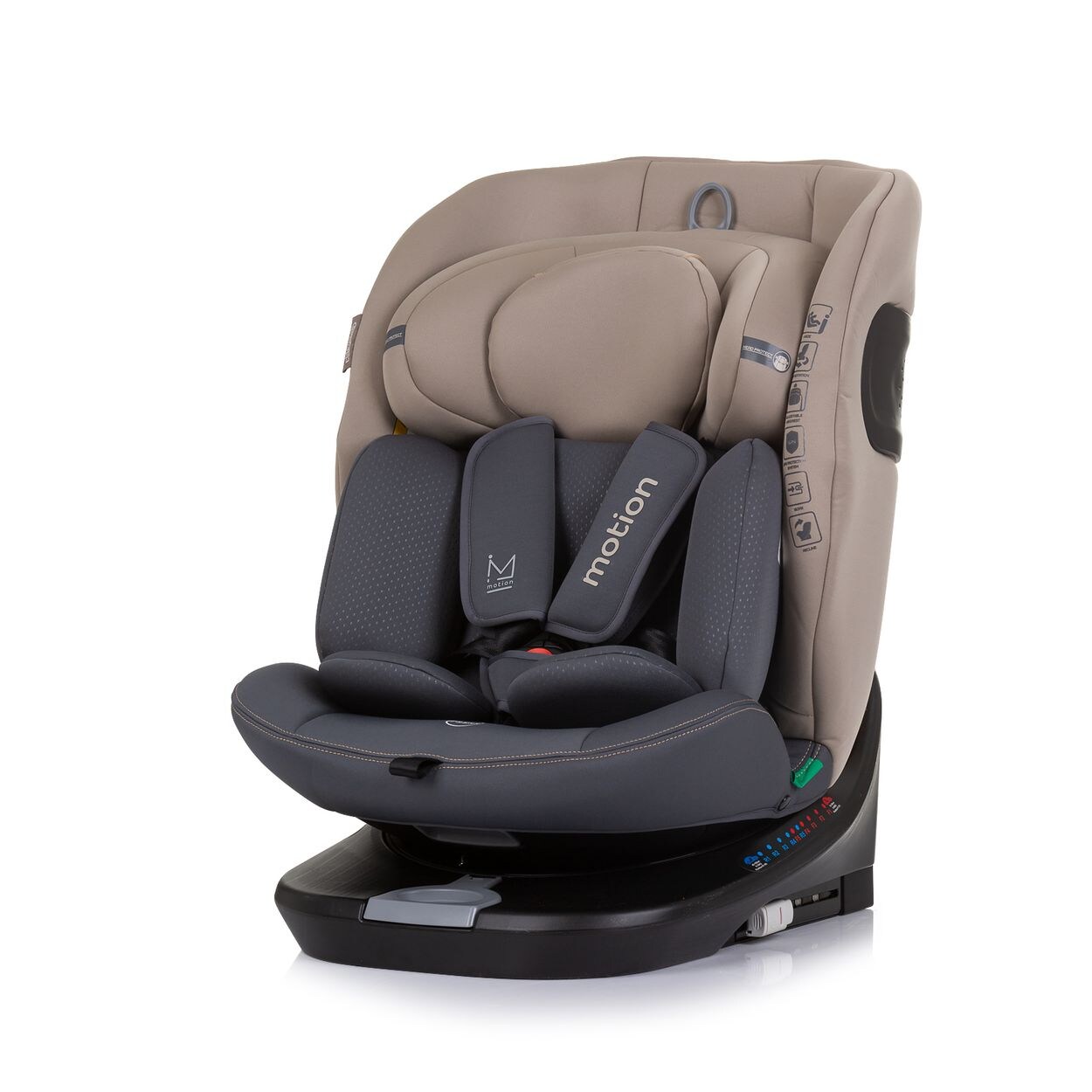 Chipolino i-Size Kindersitz Motion (40 - 150 cm) Isofix 360° drehbar verstellbar beige