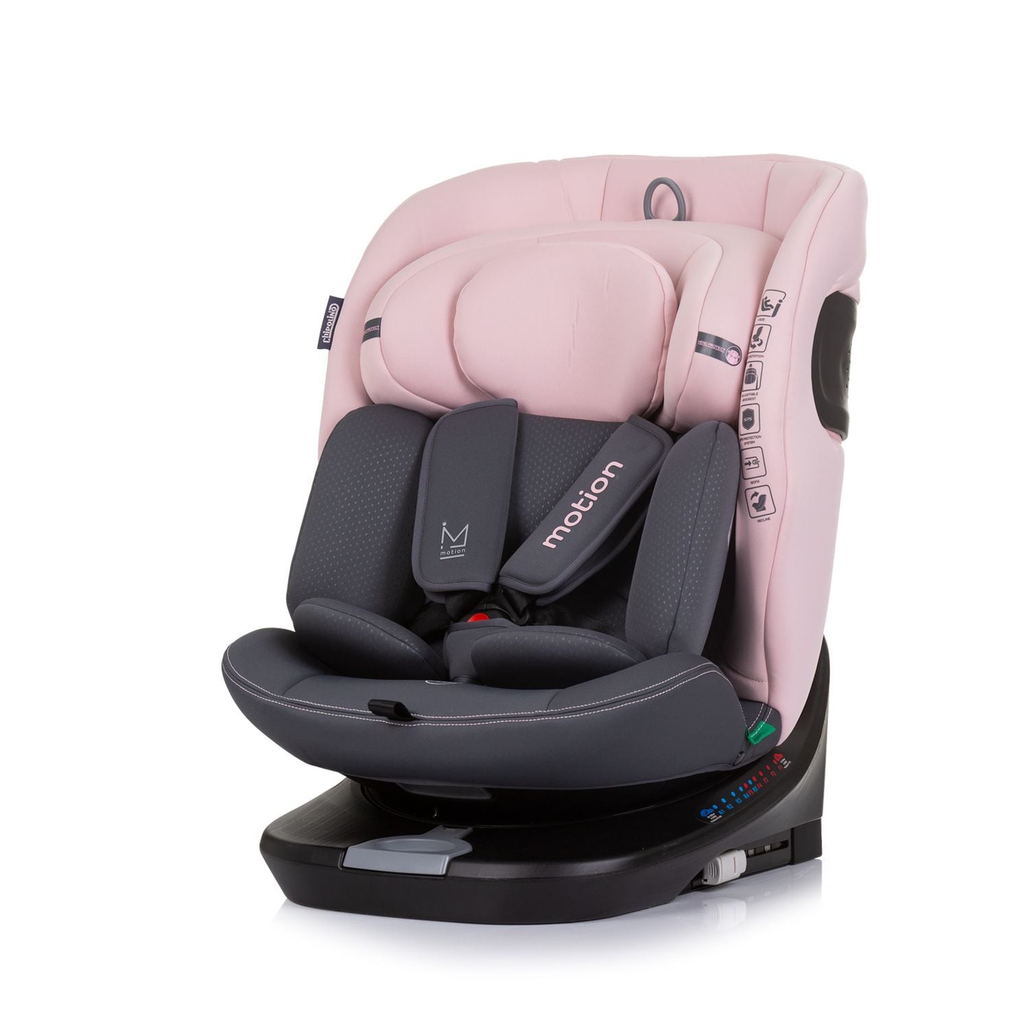 Chipolino i-Size Kindersitz Motion (40 - 150 cm) Isofix 360&deg; drehbar verstellbar rosa - Bild 1