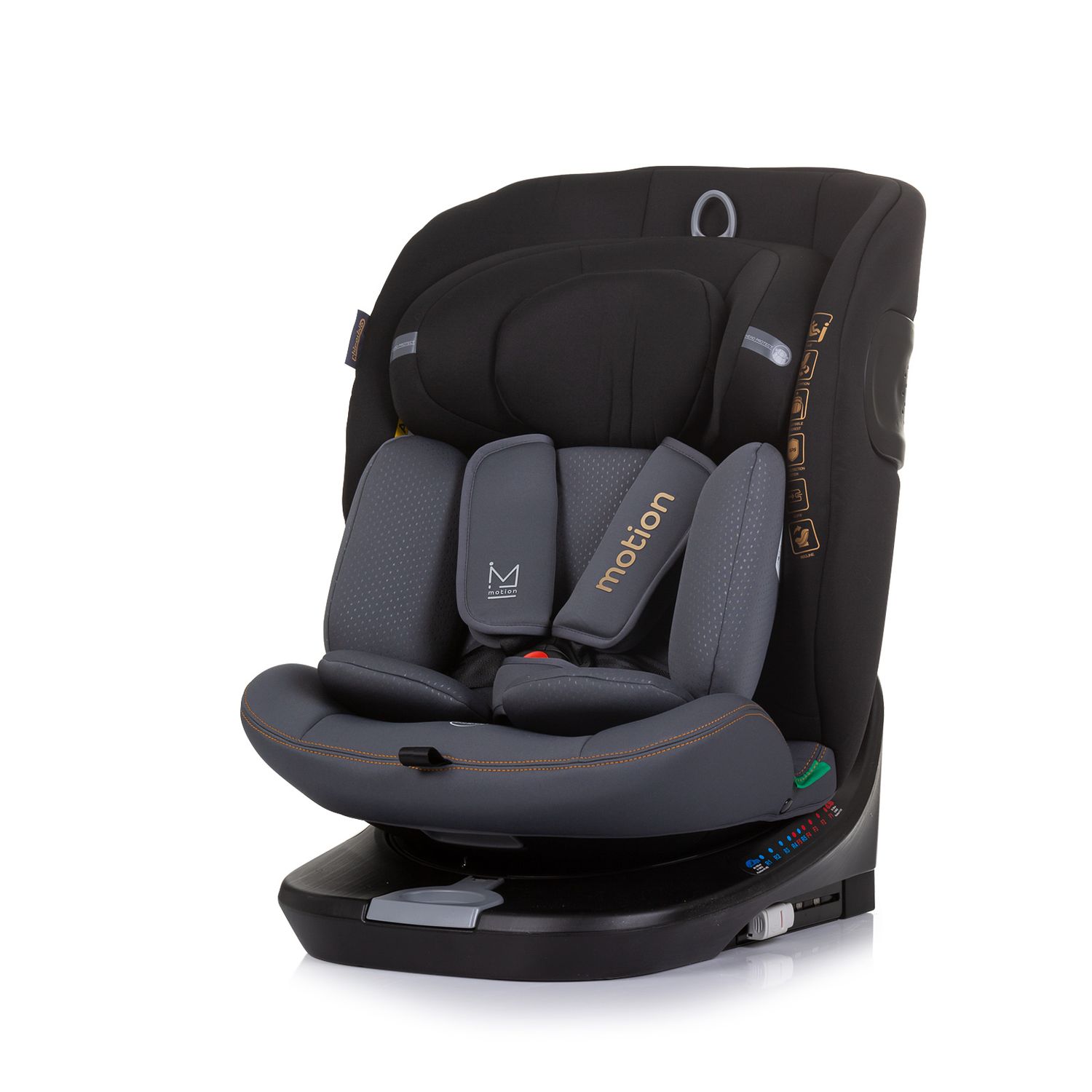 Chipolino i-Size Kindersitz Motion (40 - 150 cm) Isofix 360&deg; drehbar verstellbar schwarz - Bild 1