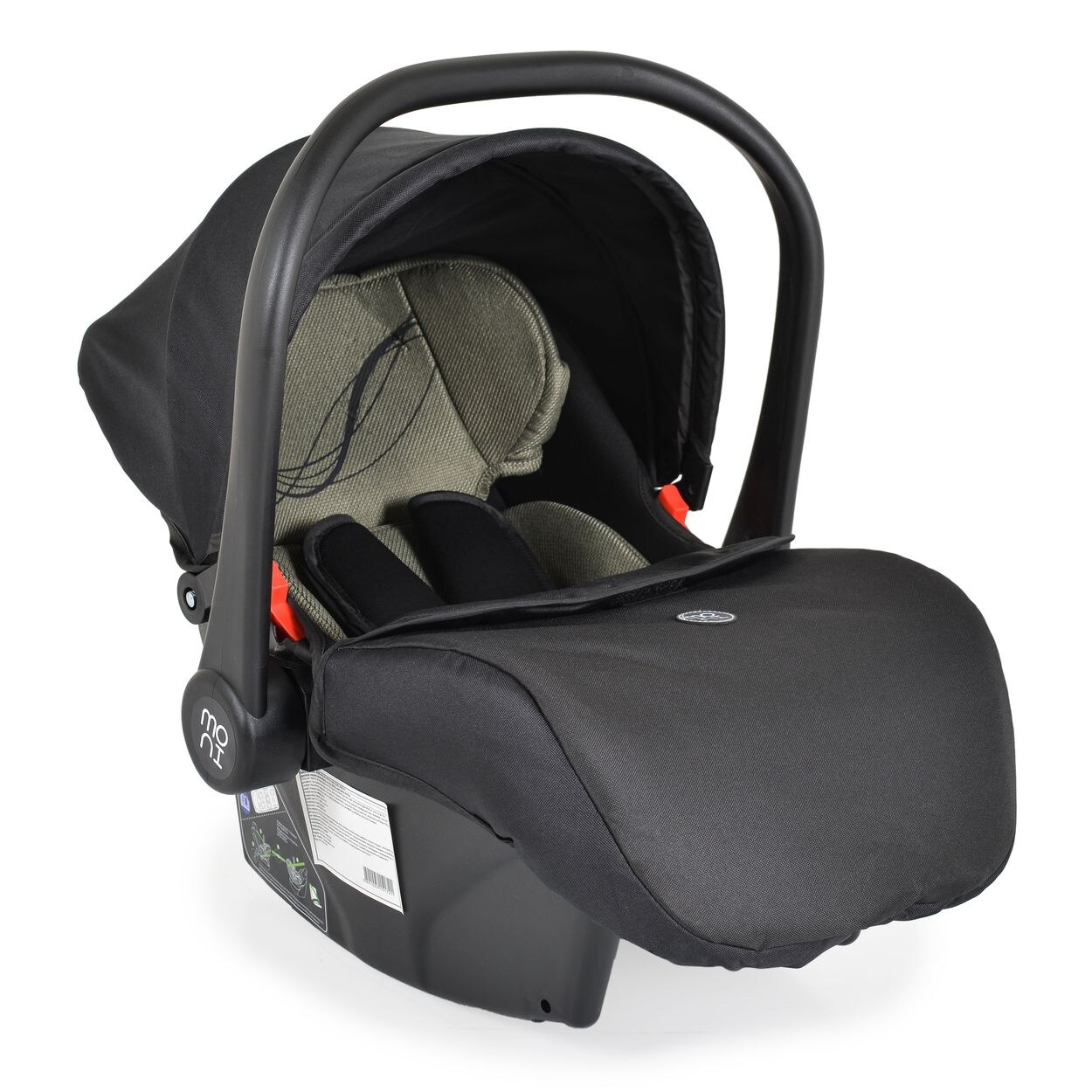 Moni Babyschale i-Size Multi (40 - 87cm) Gruppe 0+ Fußabdeckung Kopfstütze Gurt grün