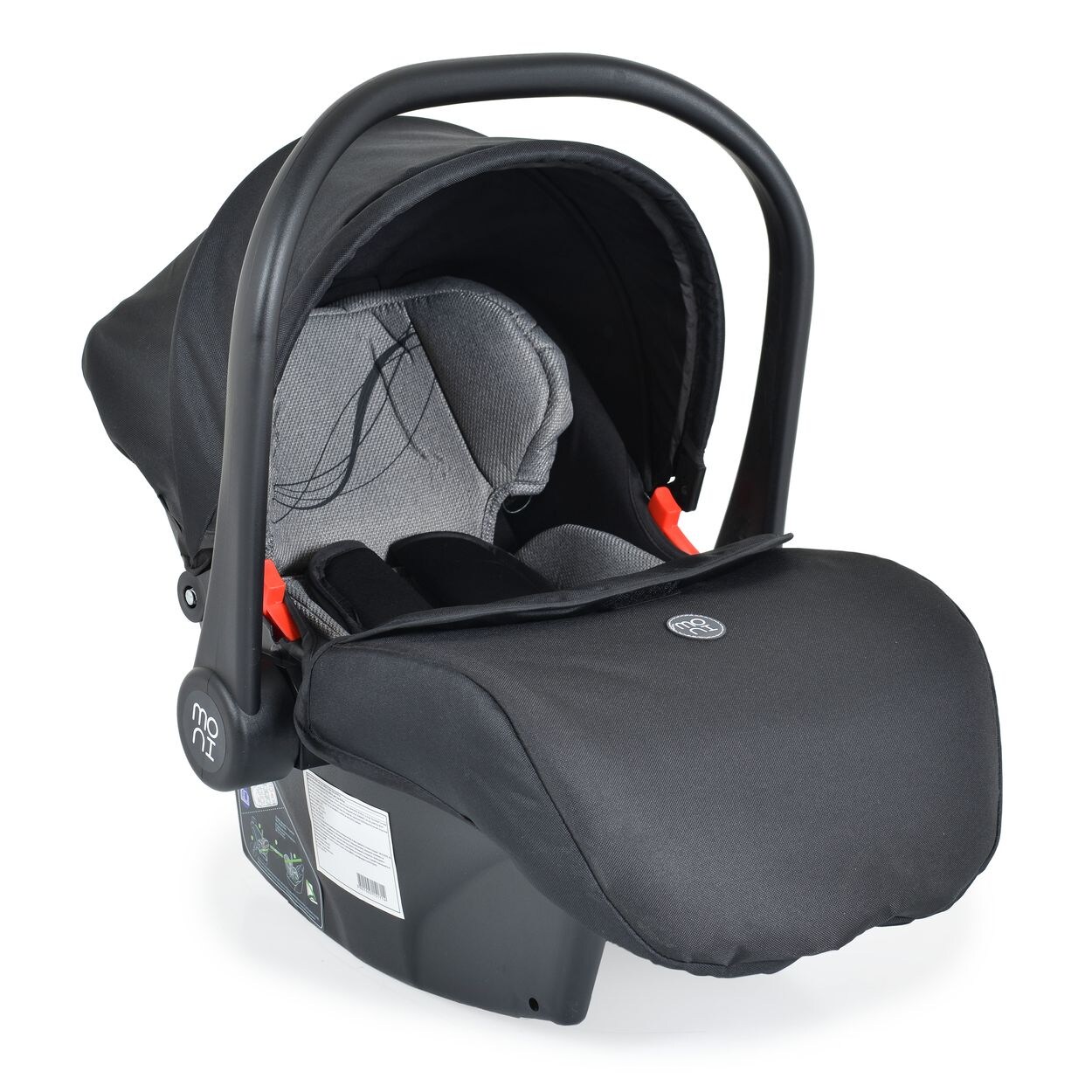 Moni Babyschale i-Size Multi (40 - 87cm) Gruppe 0+ Fußabdeckung Kopfstütze Gurt grau