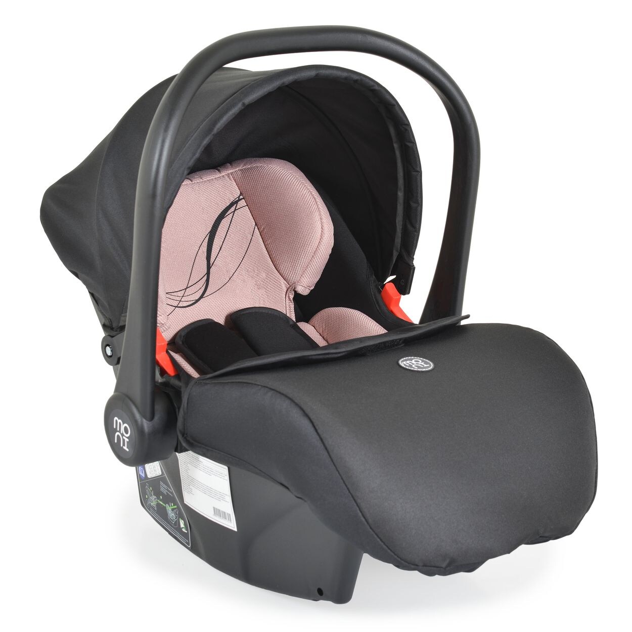 Moni Babyschale i-Size Multi (40 - 87cm) Gruppe 0+ Fußabdeckung Kopfstütze Gurt rosa
