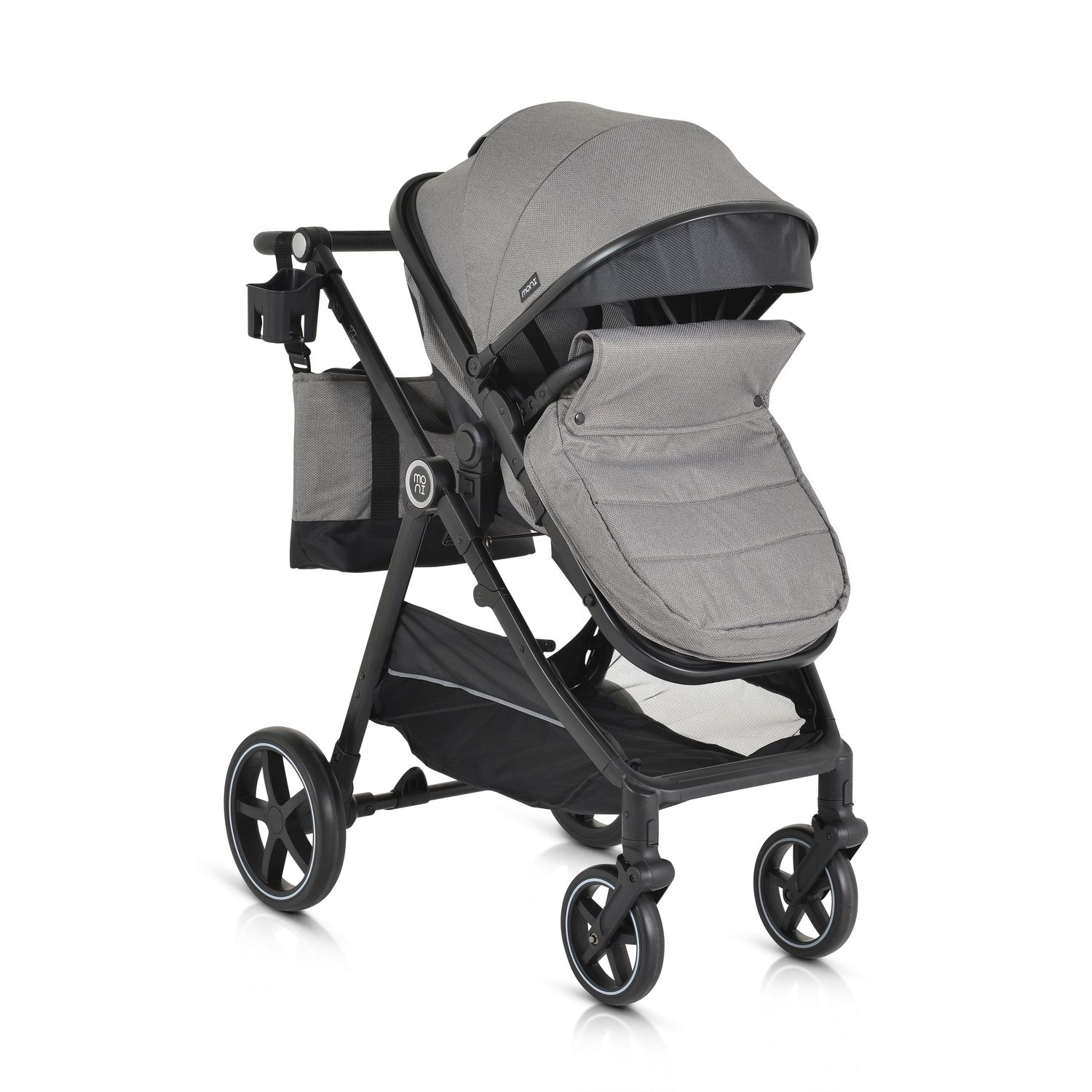Moni Kinderwagen 2 in 1 Tokyo 22 kg umbaubar Wickeltasche Sto&szlig;d&auml;mpfer klappbar grau - Bild 1