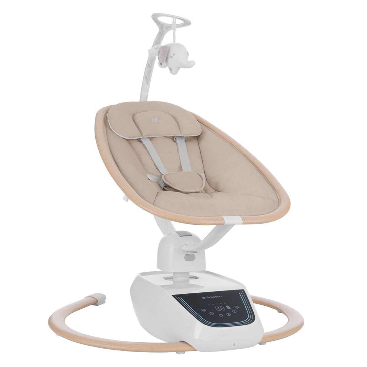 Kikkaboo Babywippe BeMoove elektrisch Moskitonetz Fernbedienung Melodien Timer beige