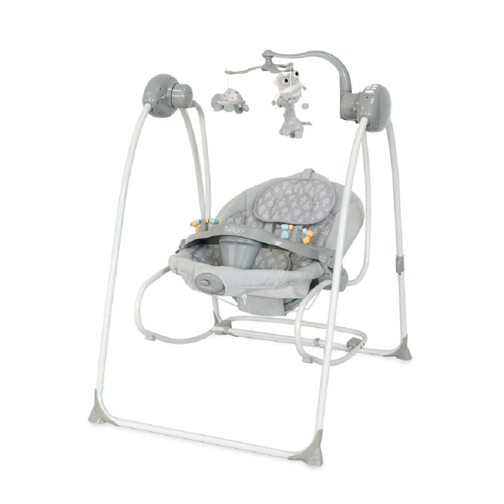 Lorelli Babywippe elektrisch Tango 2 in 1, Fernbedienung, MP3, Timer, Mobile hellgrau - Bild 1