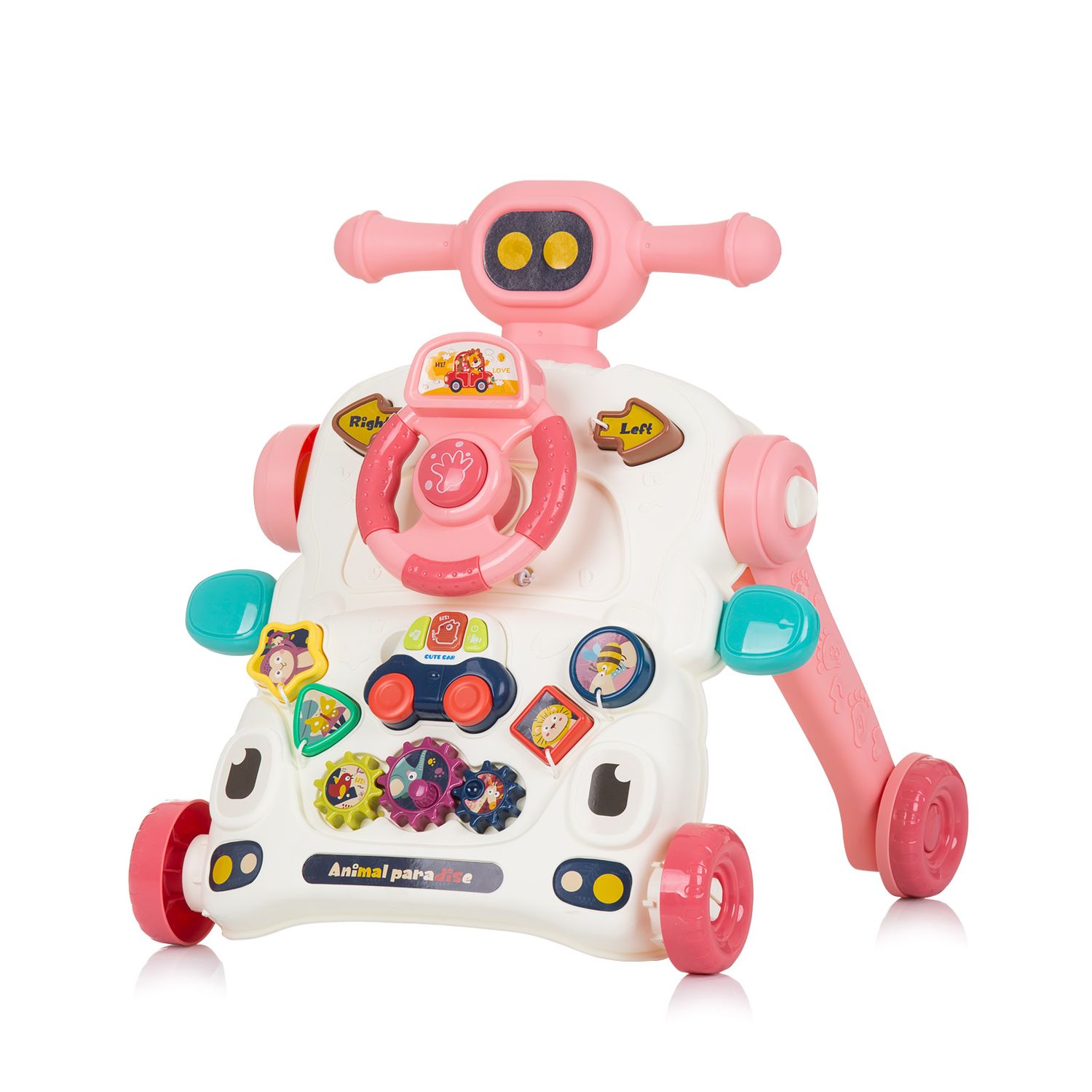 Chipolino Lauflernwagen 3 in 1 Auto, Spieltisch, Lenkrad, Tasten, Musik, Lichter rosa - Bild 1
