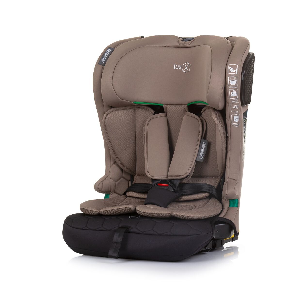 Chipolino Kindersitz i-Size LUX X (76-150cm) Gruppe 1/2/3, Isofix, Top Tether beige