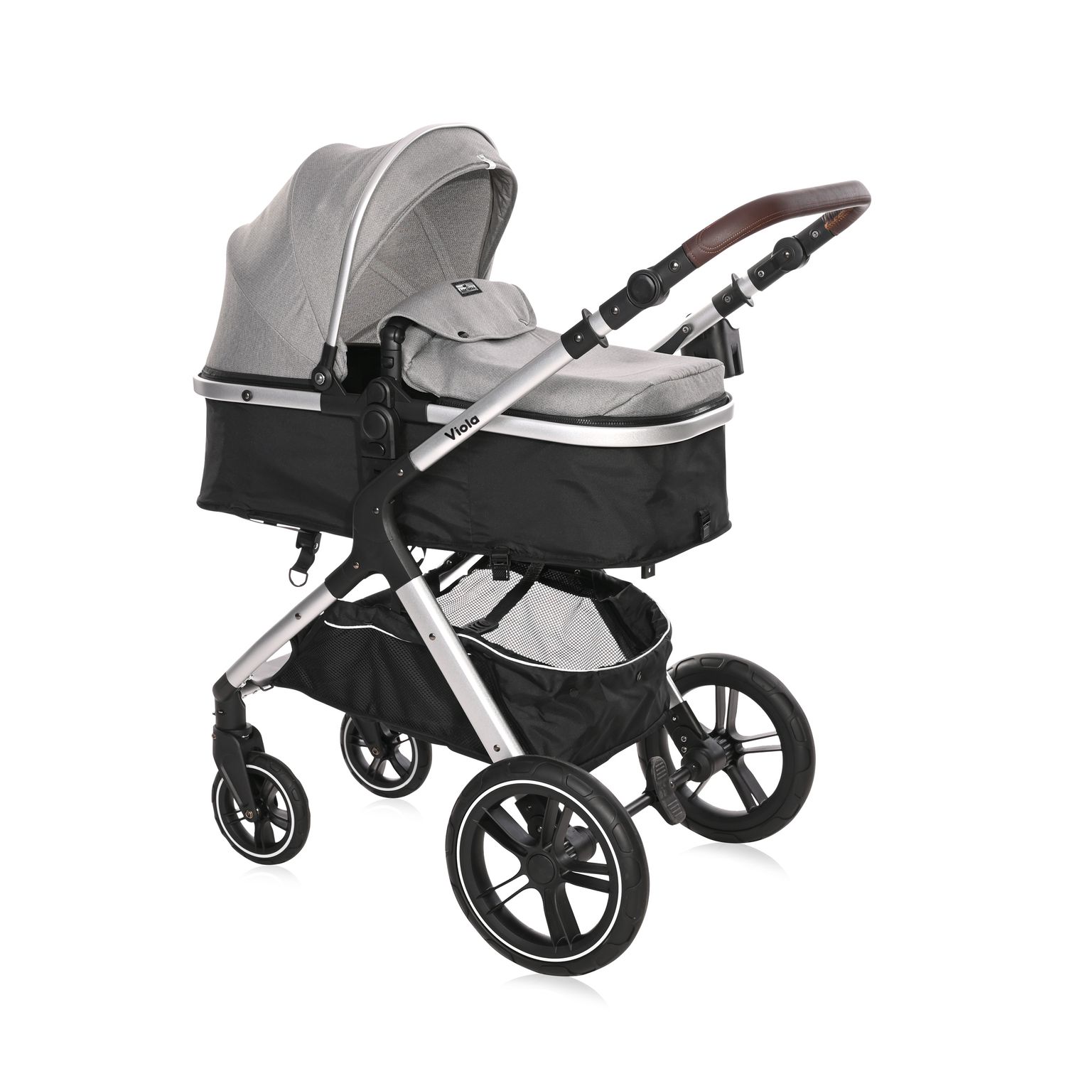 Lorelli Kinderwagen 2 in 1 Viola mit Adaptern, umbaubarer Sportsitz, bis 22 kg grau - Bild 1
