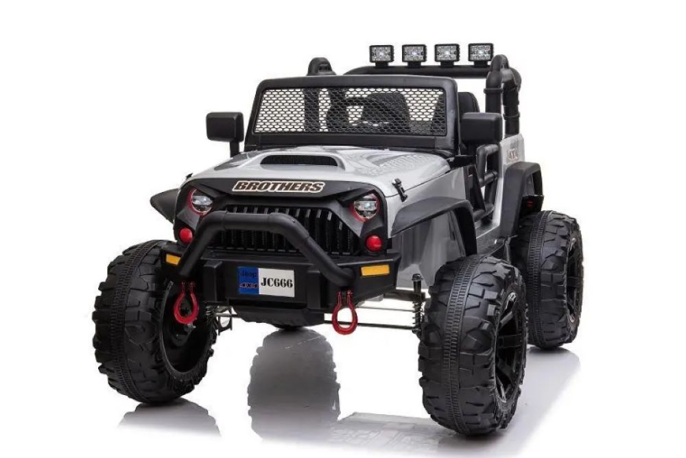ES-Toys Kinder Elektroauto Buggy Offroad Fernbedienung Sto&szlig;d&auml;mpfer MP3-Anschluss silber - Bild 1