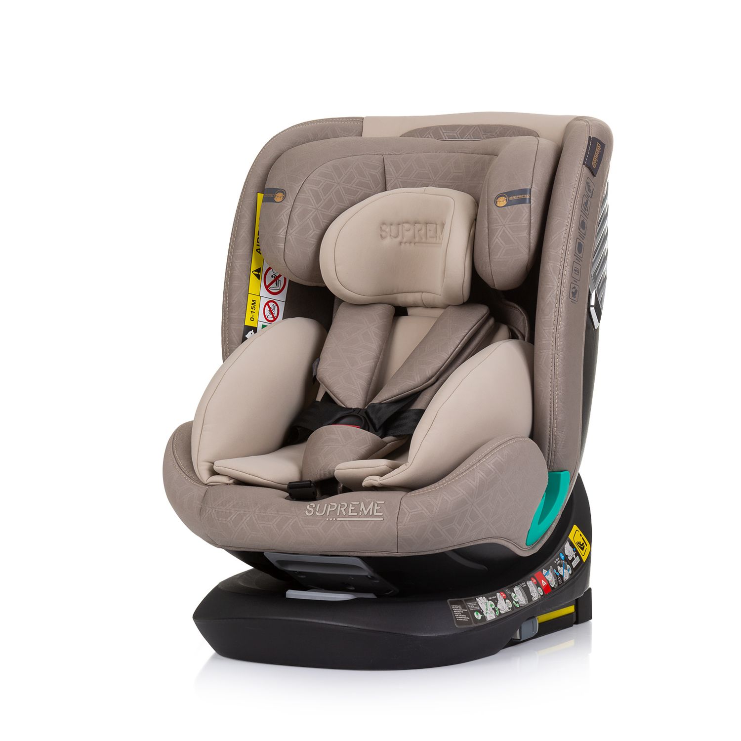 Chipolino i-Size Kindersitz Supreme (40-150 cm) verstellbar 360&deg; drehbar Isofix beige - Bild 1
