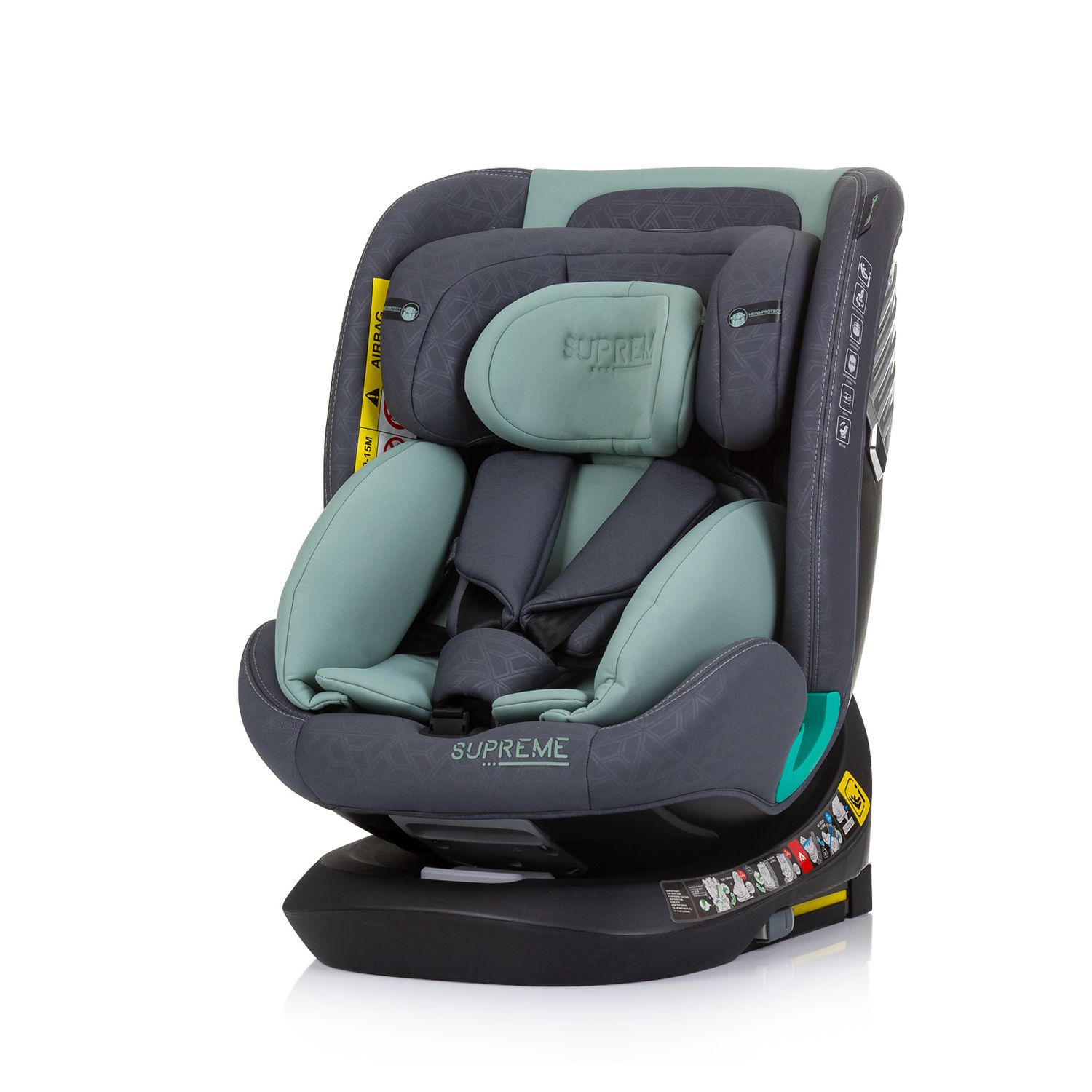 Chipolino i-Size Kindersitz Supreme (40-150 cm) verstellbar 360&deg; drehbar Isofix gr&uuml;n - Bild 1