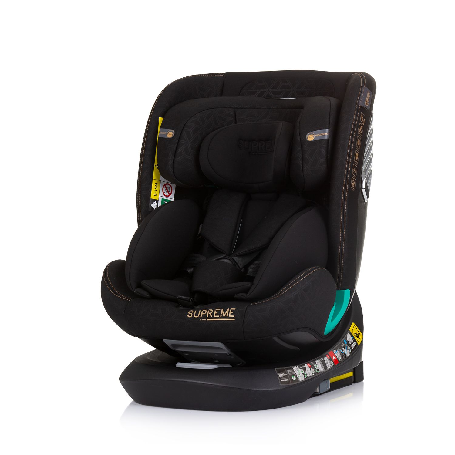 Chipolino i-Size Kindersitz Supreme (40-150 cm) verstellbar 360&deg; drehbar Isofix schwarz - Bild 1