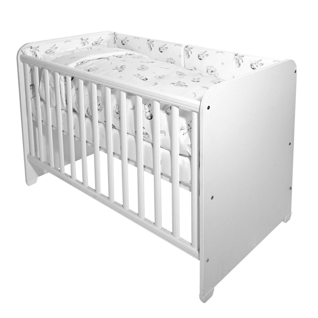 Lorelli Babybettwäsche Set Smile 6-teilig Decke 140x95 Kissen 43x35 Bett 120x60 grau Sterne