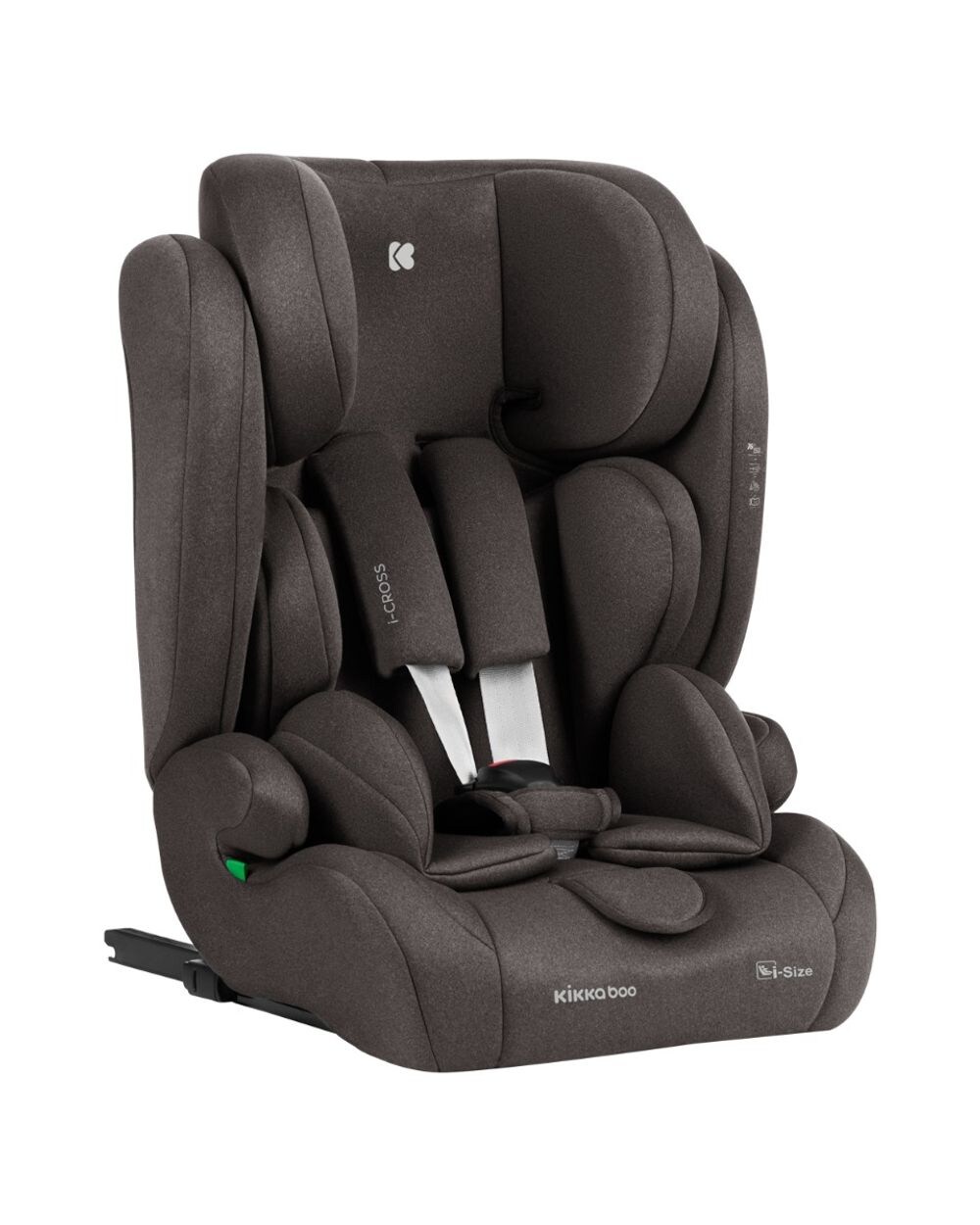 Kikkaboo Kindersitz i-Cross i-Size (76-150cm) Isofix Top Tether Kopfstütze Gurt braun