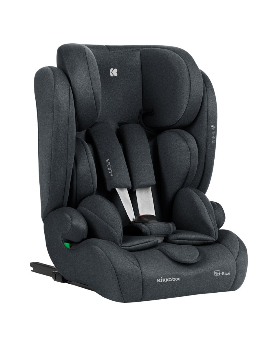 Kikkaboo Kindersitz i-Cross i-Size (76-150cm) Isofix Top Tether Kopfst&uuml;tze Gurt dunkelgrau - Bild 1