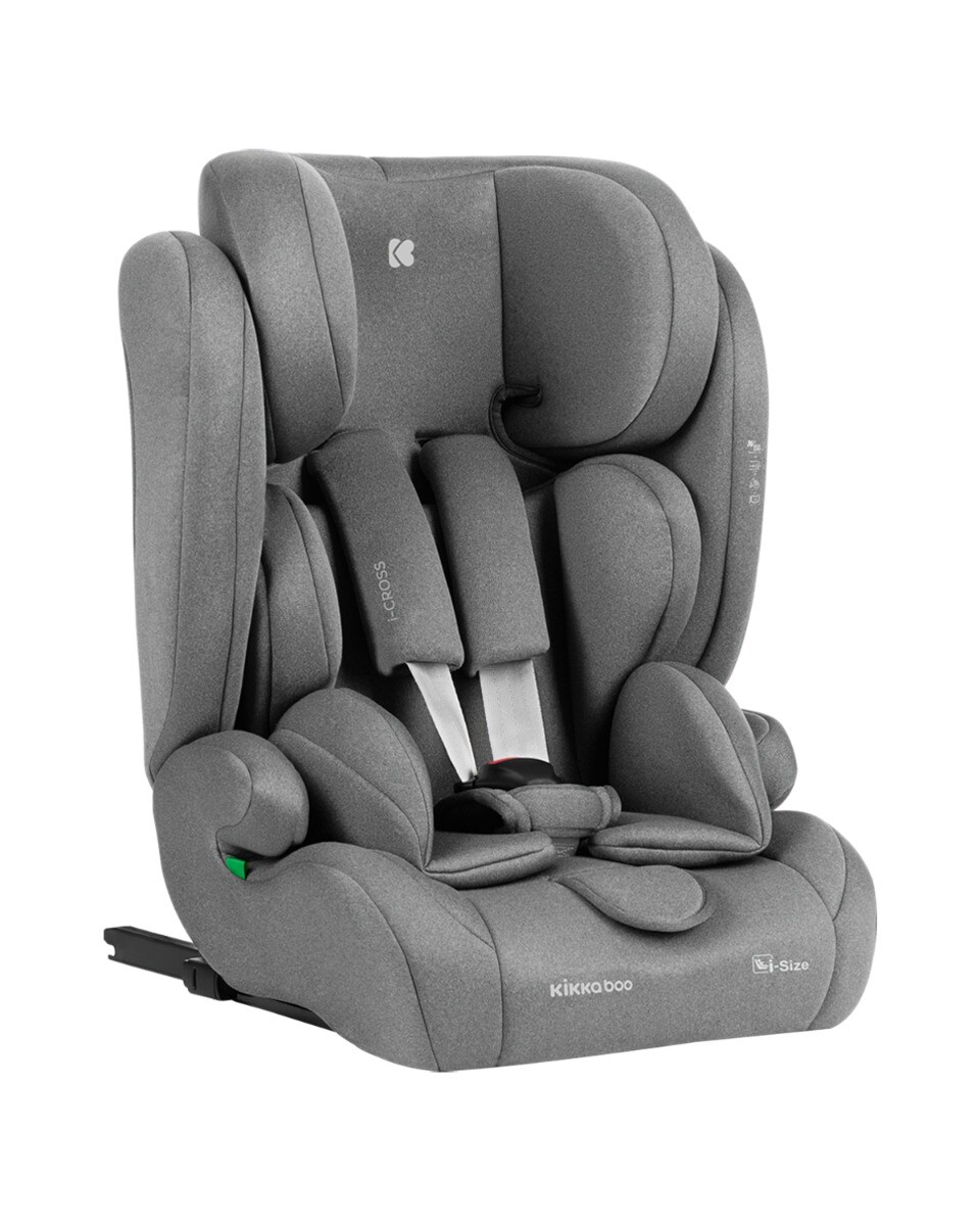 Kikkaboo Kindersitz i-Cross i-Size (76-150cm) Isofix Top Tether Kopfst&uuml;tze Gurt grau - Bild 1