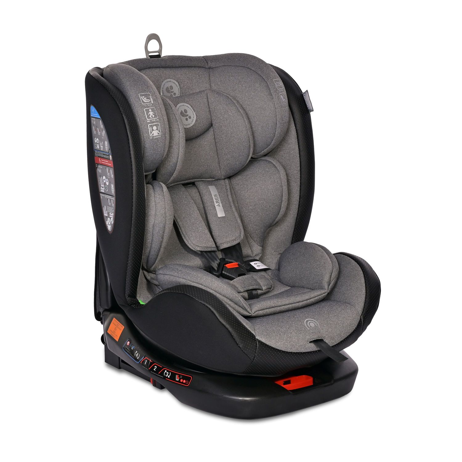 Lorelli Kindersitz Ares i-Size (40-150cm) Isofix, verstellbar, Sitz 360&deg; drehbar grau - Bild 1