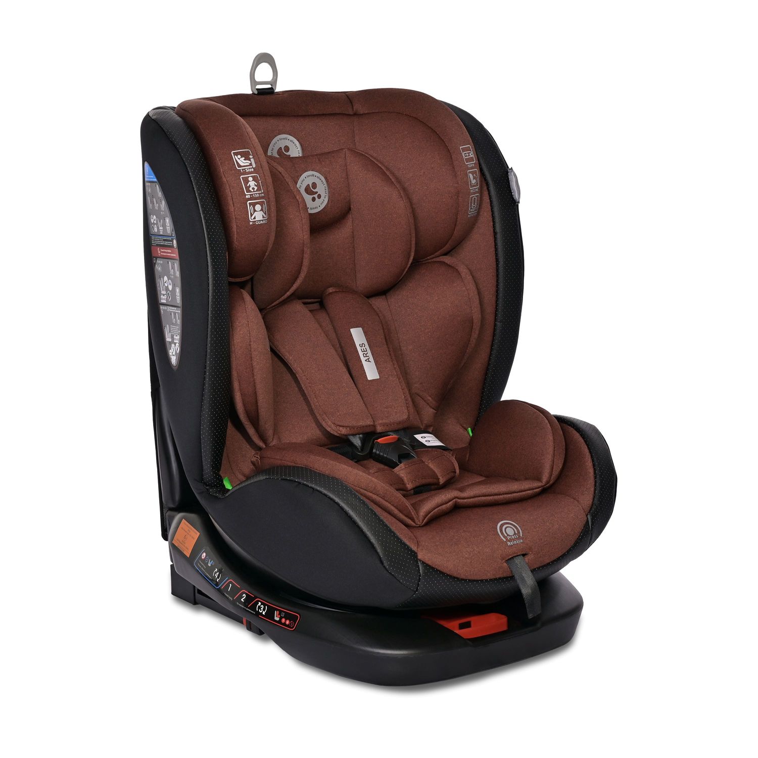 Lorelli Kindersitz Ares i-Size (40-150cm) Isofix, verstellbar, Sitz 360&deg; drehbar braun - Bild 1