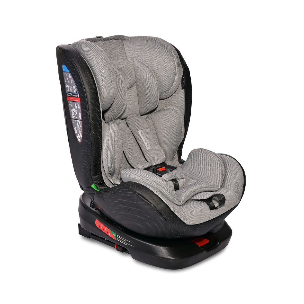 Lorelli i-Size Kindersitz Nebula (40-150cm) Isofix, 360° drehbar, verstellbar grau