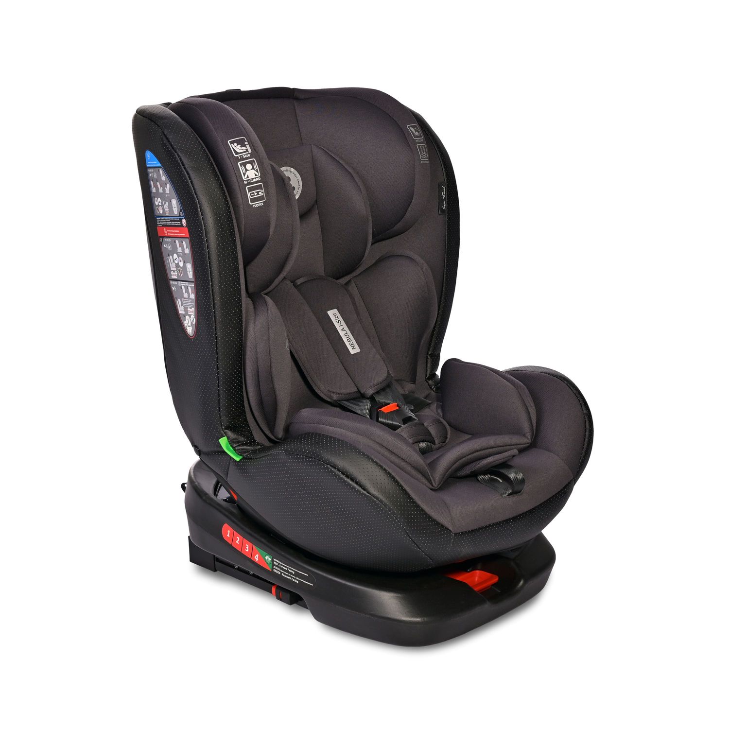 Lorelli i-Size Kindersitz Nebula (40-150cm) Isofix, 360&deg; drehbar, verstellbar schwarz - Bild 1