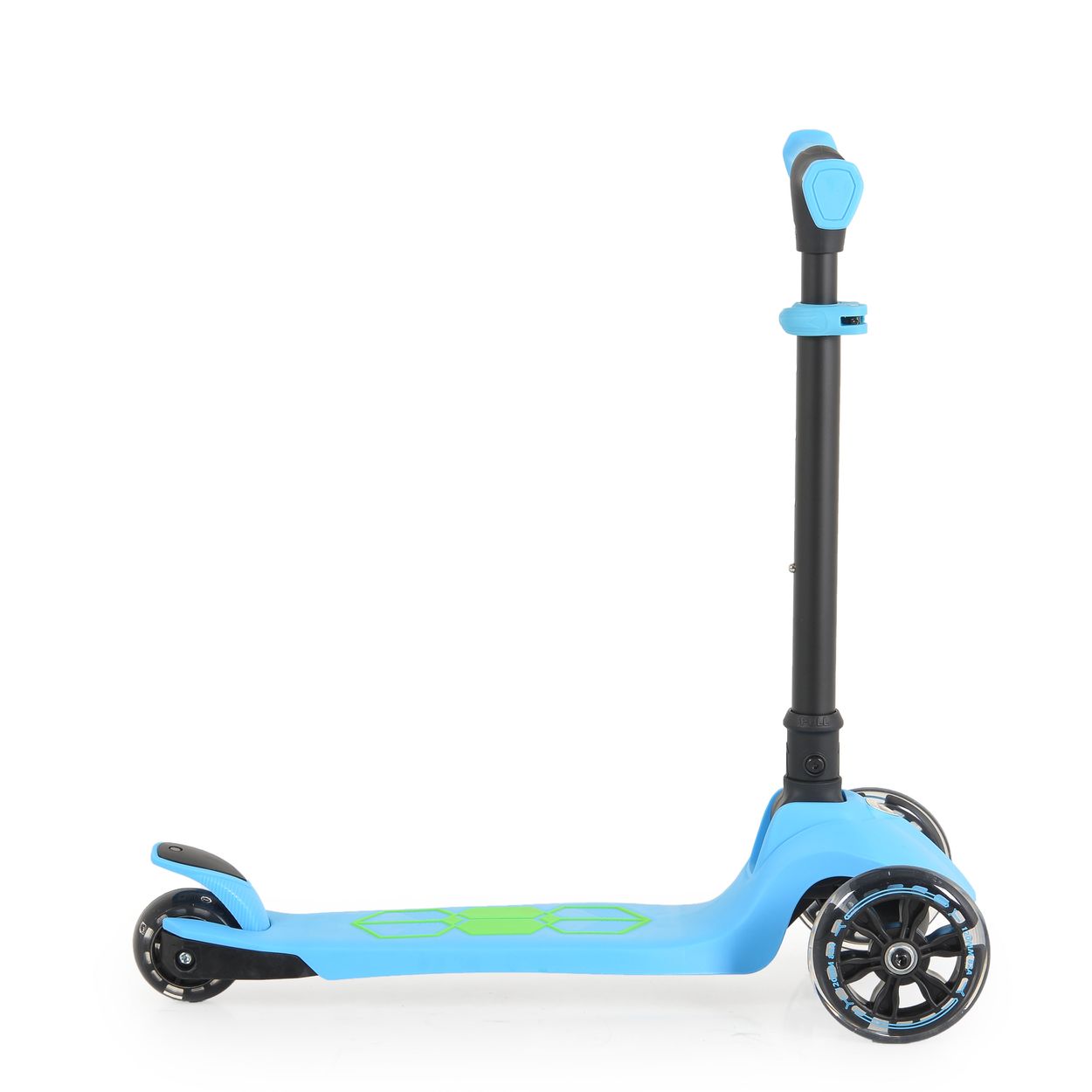 Byox Kinderroller Lamborghini 3 R&auml;der klappbar PU-R&auml;der ABEC-7 LED-R&auml;der Bremse hellblau - Bild 1