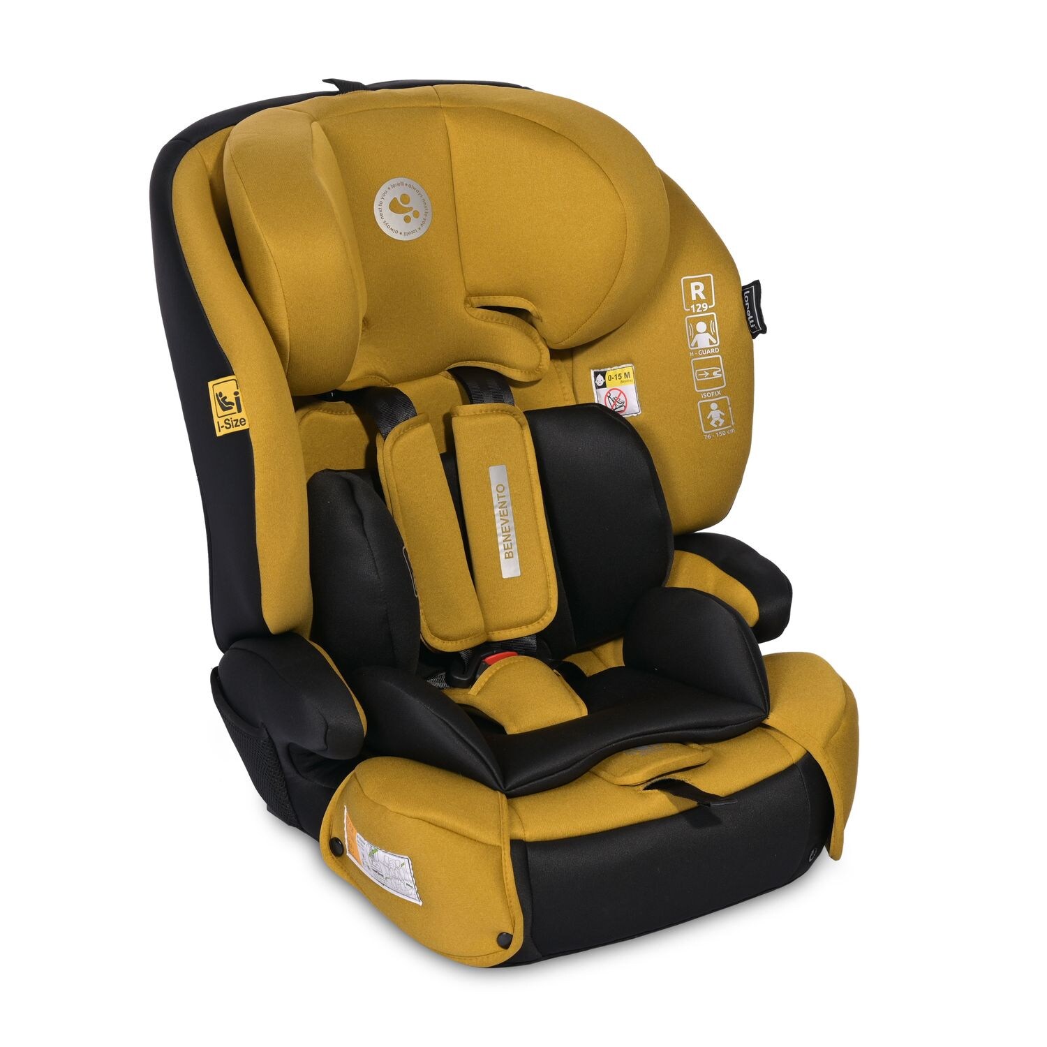 Lorelli Kindersitz i-Size Benevento (76-150 cm) Isofix, Kopfstütze verstellbar gelb | 03800166110646