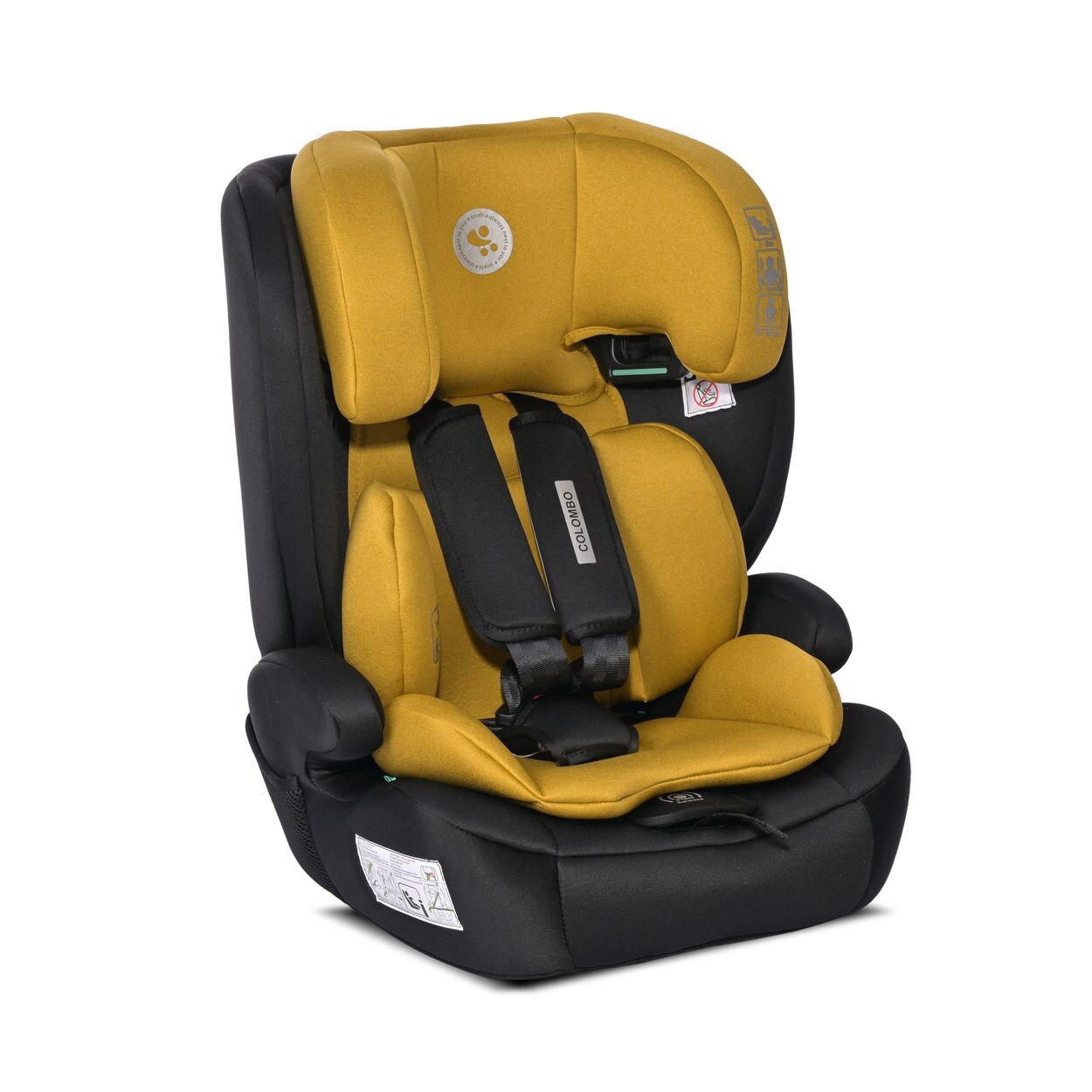 Lorelli Kindersitz Colombo i-Size (76-150 cm) Kopfstütze verstellbar, SPS-System gelb