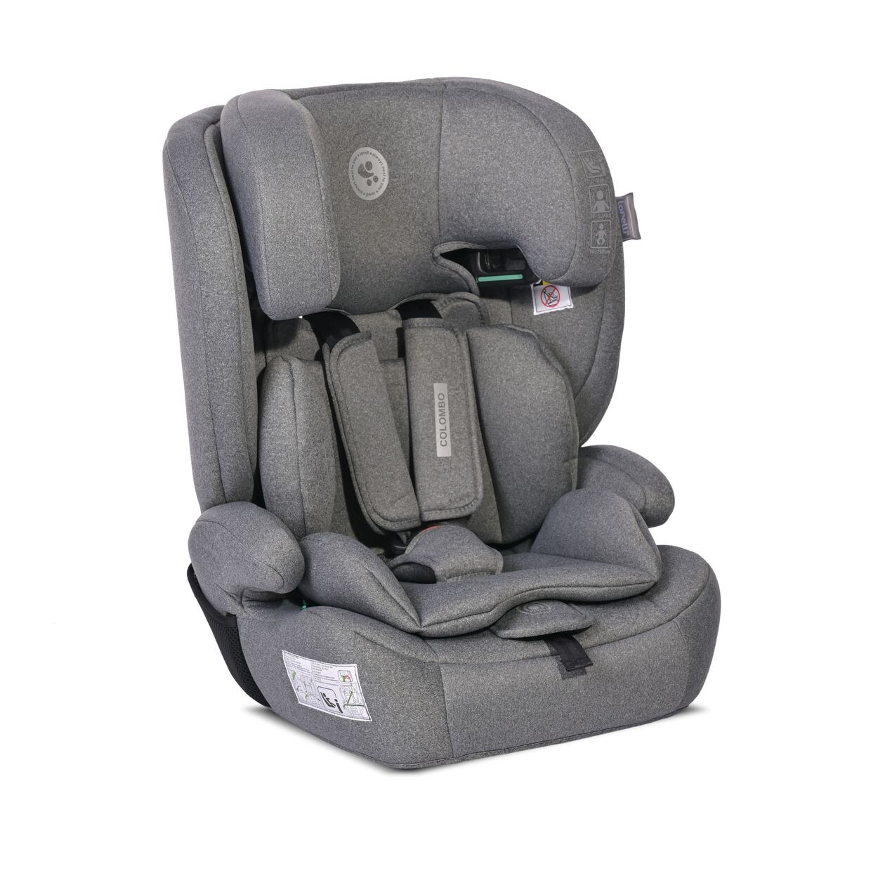 Lorelli Kindersitz Colombo i-Size (76-150 cm) Kopfstütze verstellbar, SPS-System grau