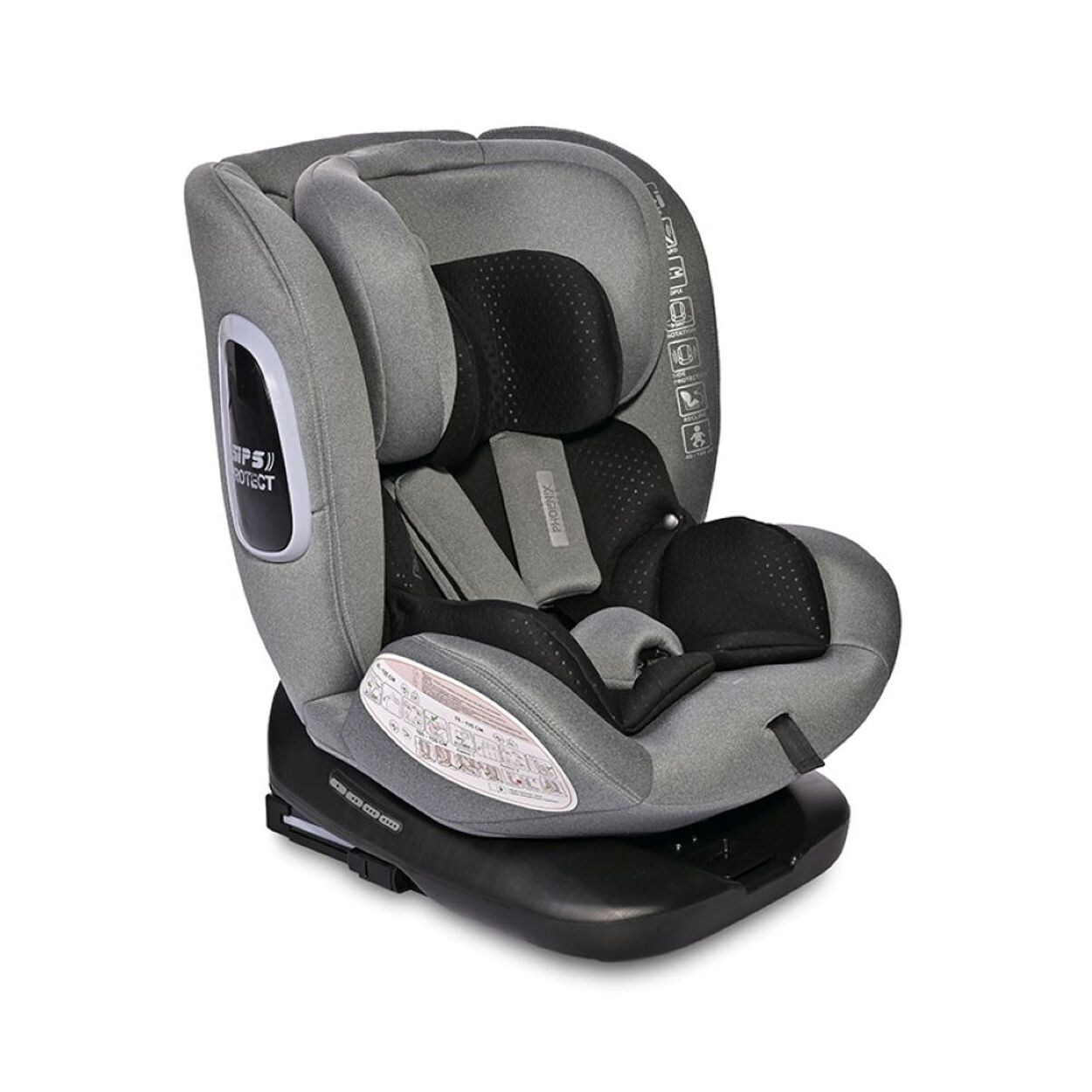 Lorelli Kindersitz Phoenix i-Size Isofix Gruppe 0+/1/2/3 (40-150cm) Top Tether grau
