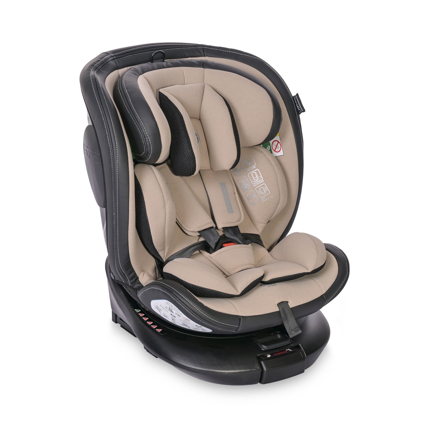 Lorelli Kindersitz Estate i-Size (40-150cm) Isofix, St&uuml;tzbein, Sitz 360&deg; drehbar beige - Bild 1