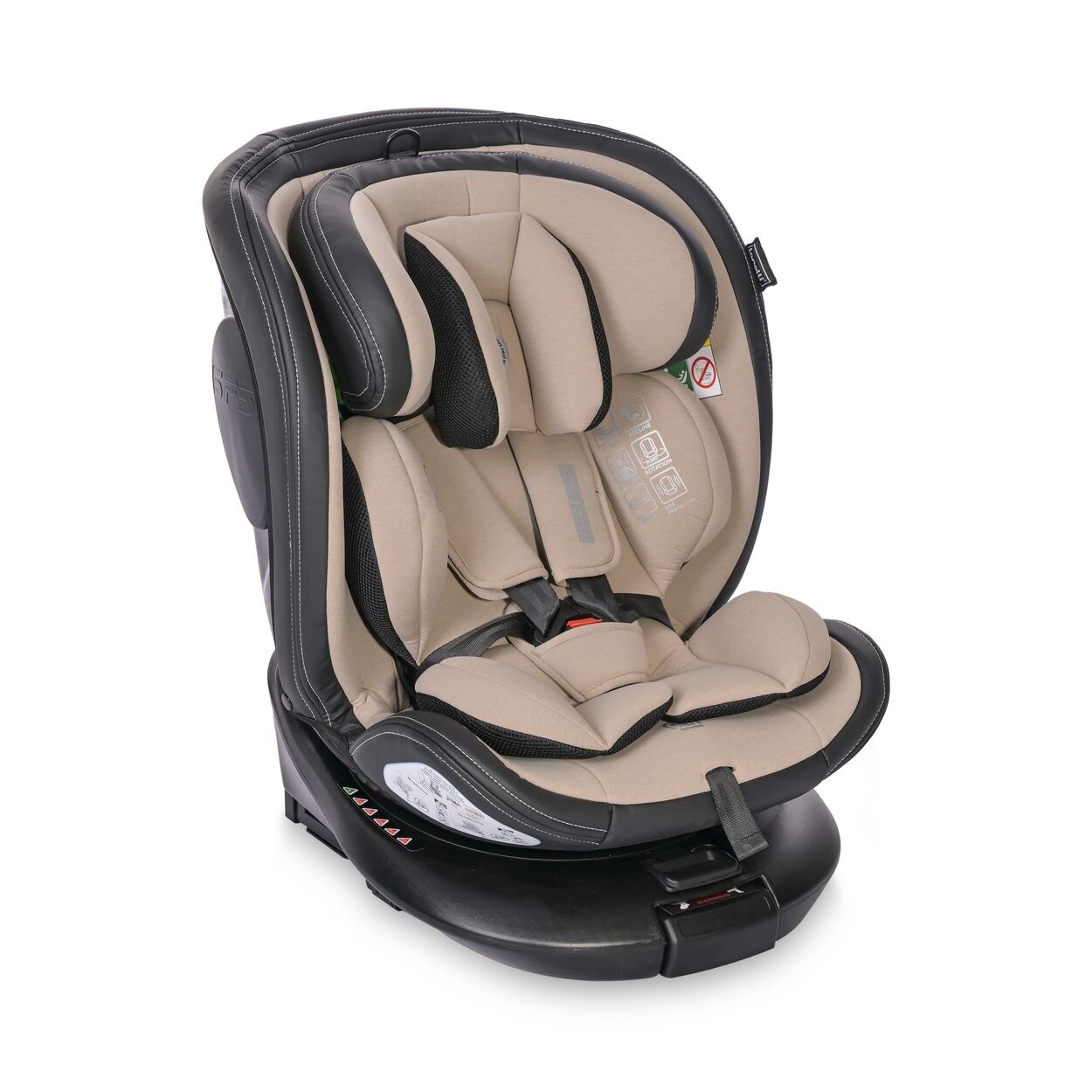 Lorelli Kindersitz Estate i-Size (40-150cm) Isofix, Stützbein, Sitz 360° drehbar beige