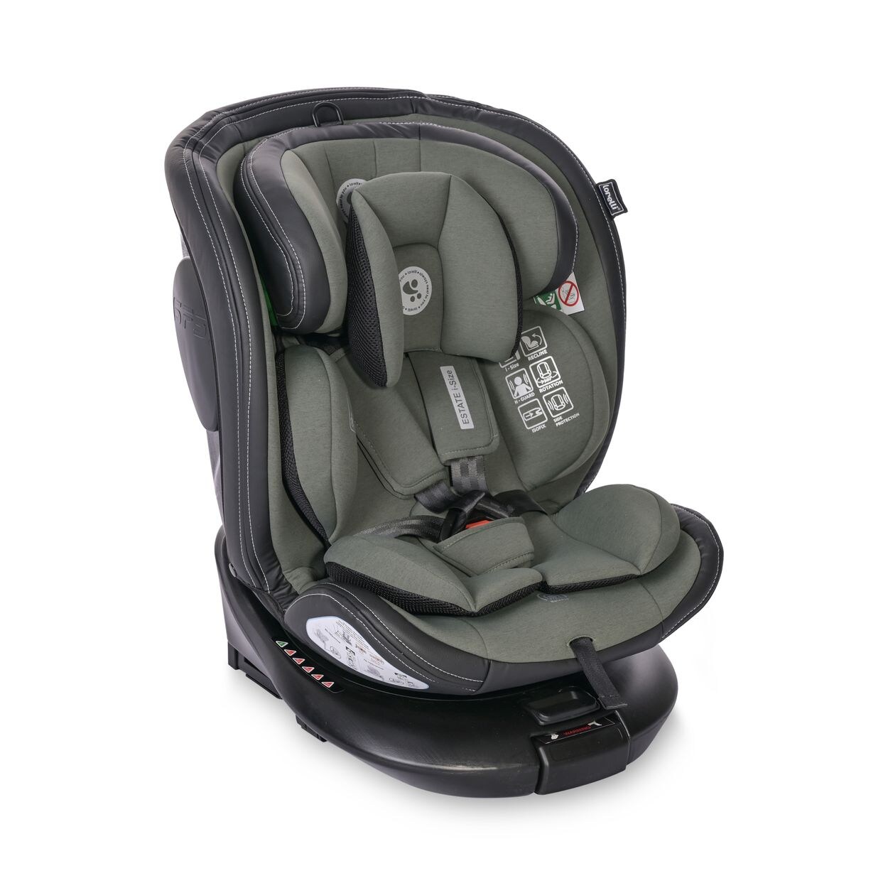 Lorelli Kindersitz Estate i-Size (40-150cm) Isofix, Stützbein, Sitz 360° drehbar grün