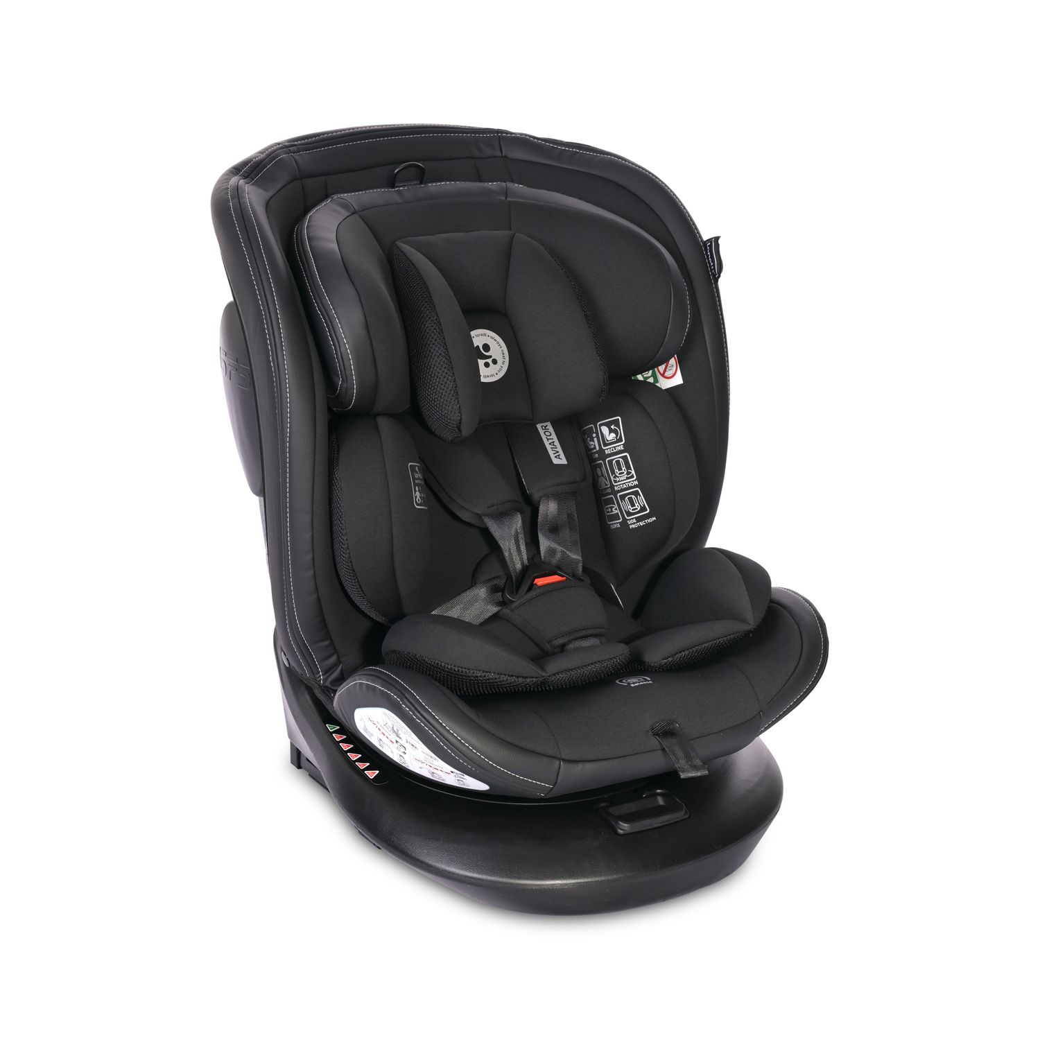 Lorelli Kindersitz i-Size Aviator (40-150cm) 360&deg; drehbar, verstellbar, Isofix schwarz - Bild 1
