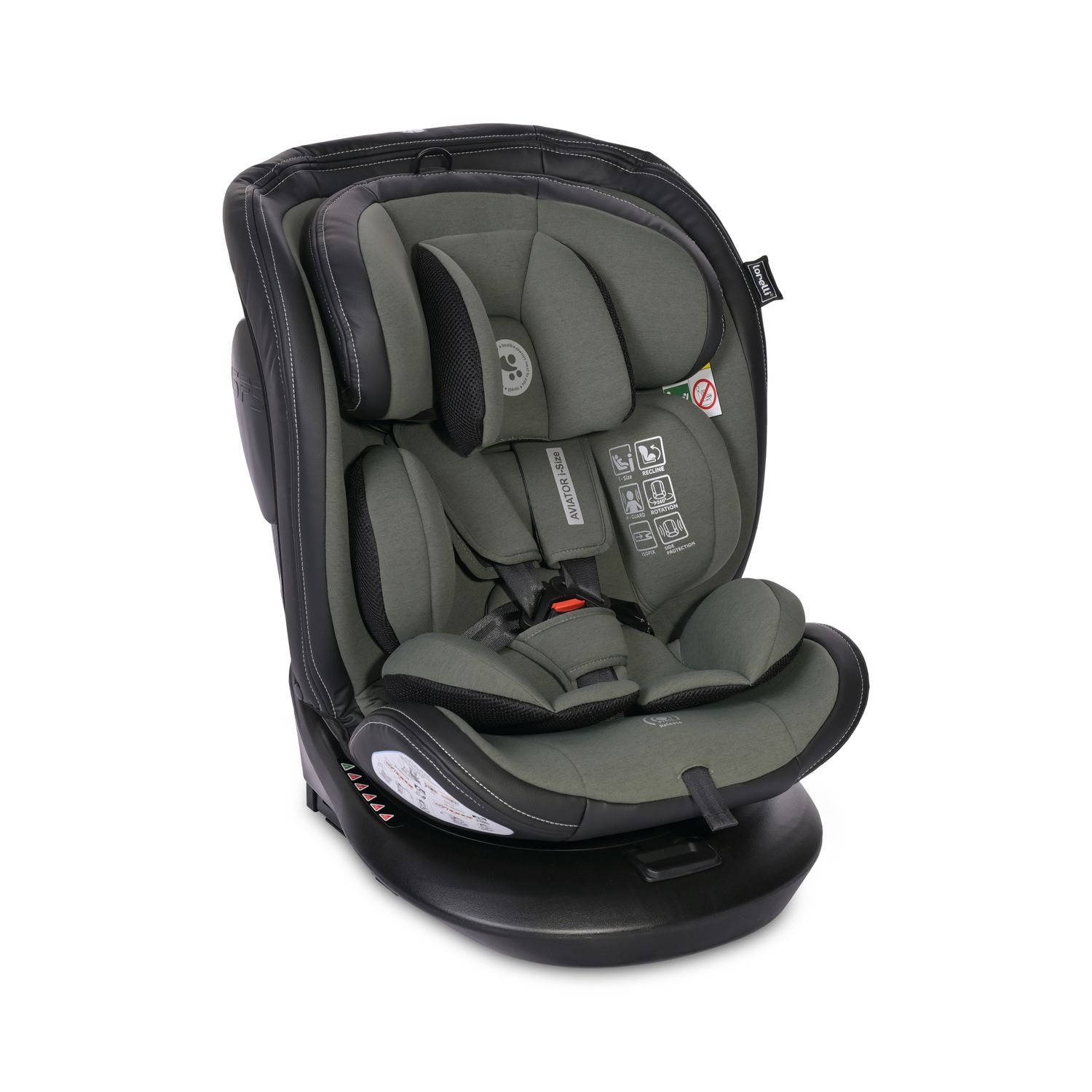 Lorelli Kindersitz i-Size Aviator (40-150cm) 360&deg; drehbar, verstellbar, Isofix gr&uuml;n - Bild 1